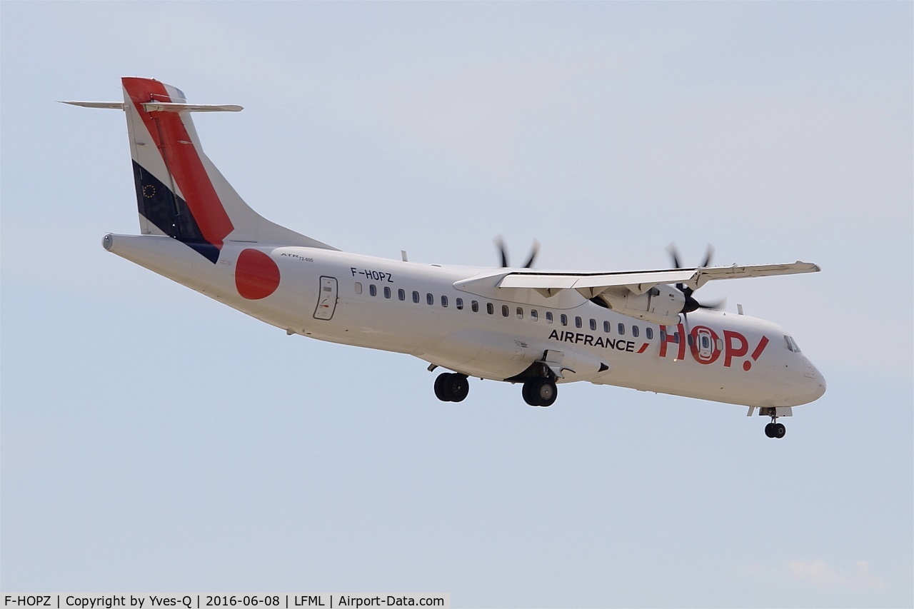 F-HOPZ, 2015 ATR 72-212A C/N 1265, ATR 72-600, On final Rwy 31R, Marseille-Provence Airport (LFML-MRS)
