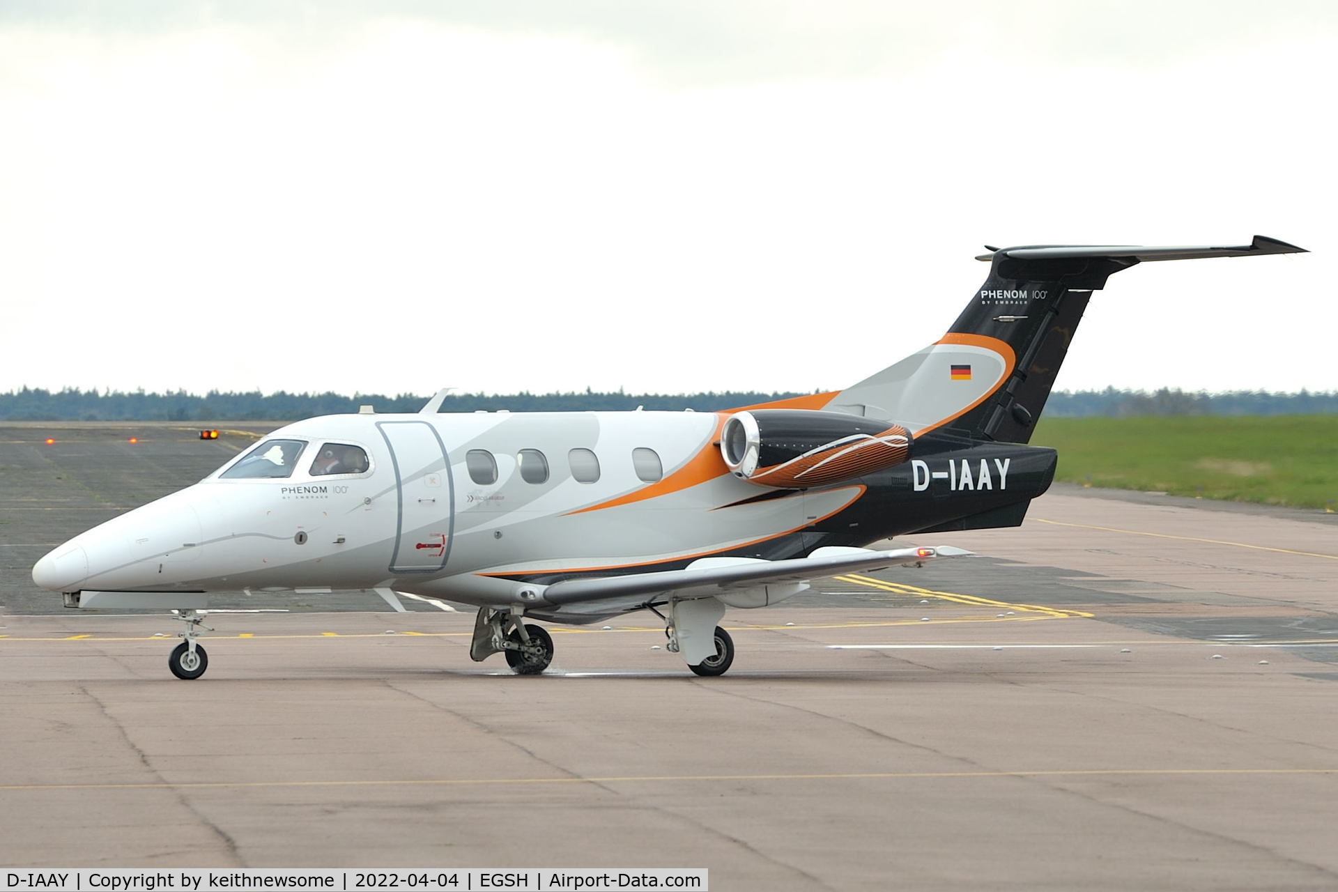 D-IAAY, 2011 Embraer EMB-500 Phenom 100 C/N 50000243, Arriving at Norwich from Biggin Hill.