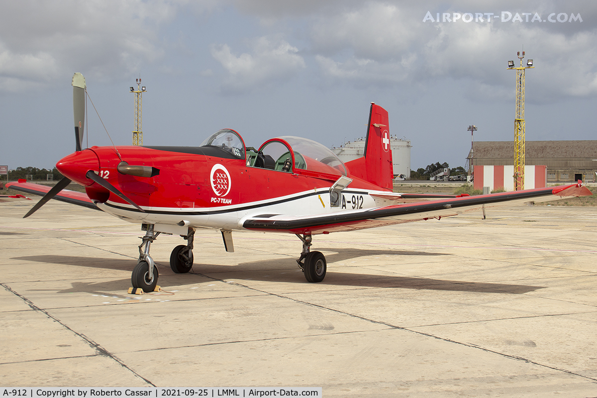 A-912, 1982 Pilatus PC-7 Turbo Trainer C/N 320, Malta International Airshow 2021