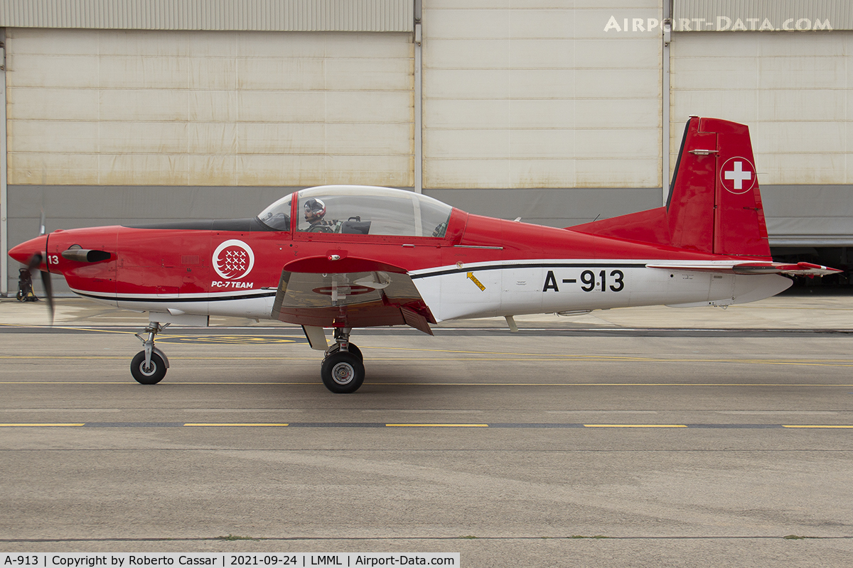 A-913, 1982 Pilatus PC-7 Turbo Trainer C/N 321, Malta International Airshow 2021
