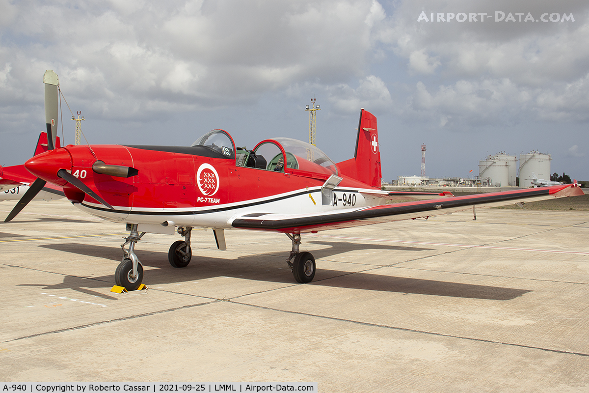 A-940, Pilatus PC-7 Turbo Trainer C/N 348, Malta International Airshow 2021