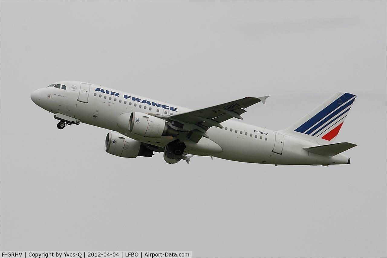 F-GRHV, 2001 Airbus A319-111 C/N 1505, Airbus A319-111, Take off rwy 32R, Toulouse-Blagnac Airport (LFBO-TLS)