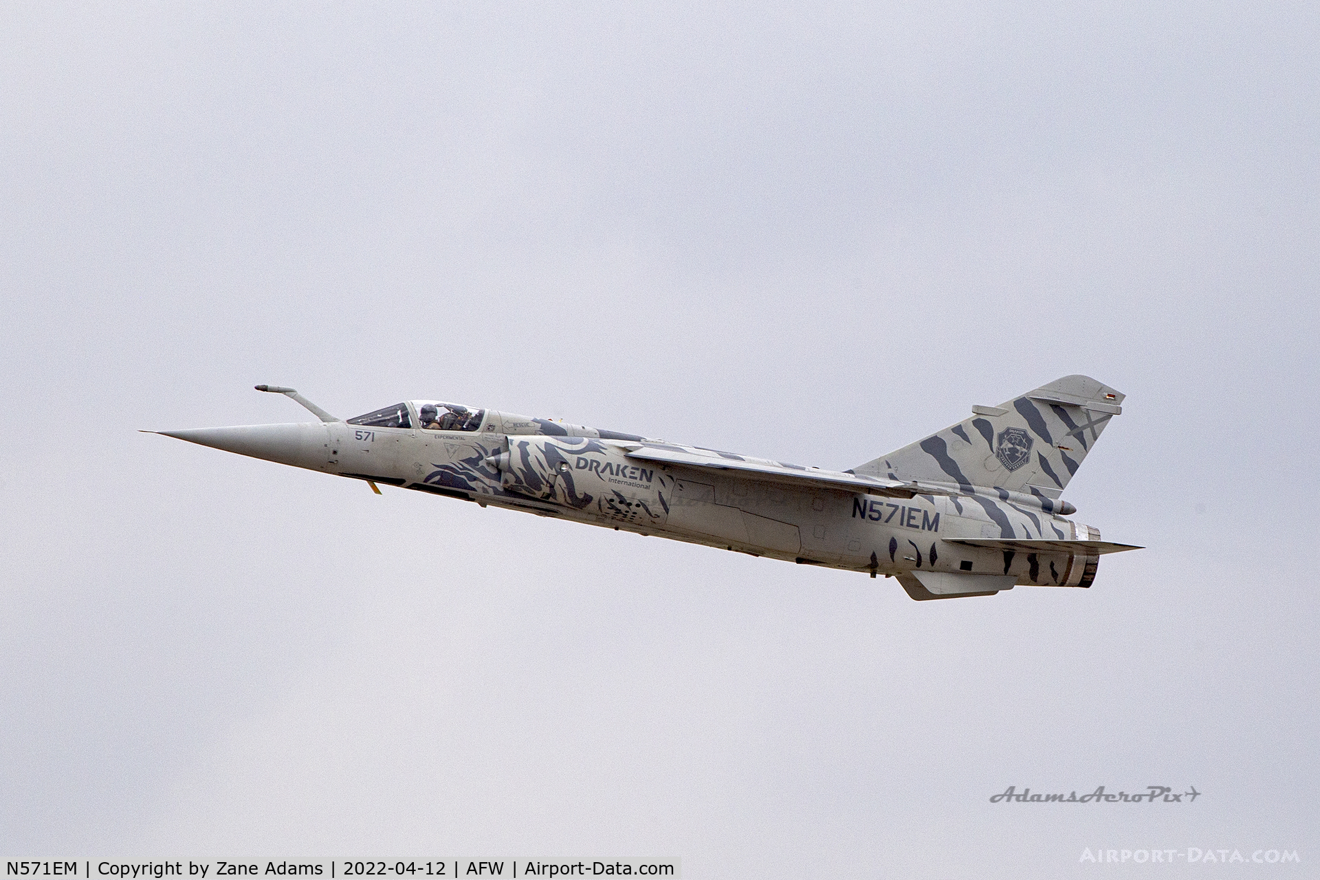 N571EM, 1982 Dassault Mirage F.1 C/N 64, Draken Mirage F1 departing Alliance Airport, Fort Worth, TX