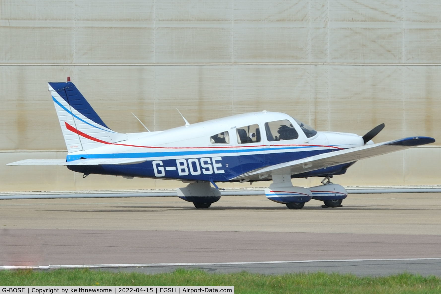 G-BOSE, 1985 Piper PA-28-181 Cherokee Archer II C/N 28-8590007, Parked at Norwich.