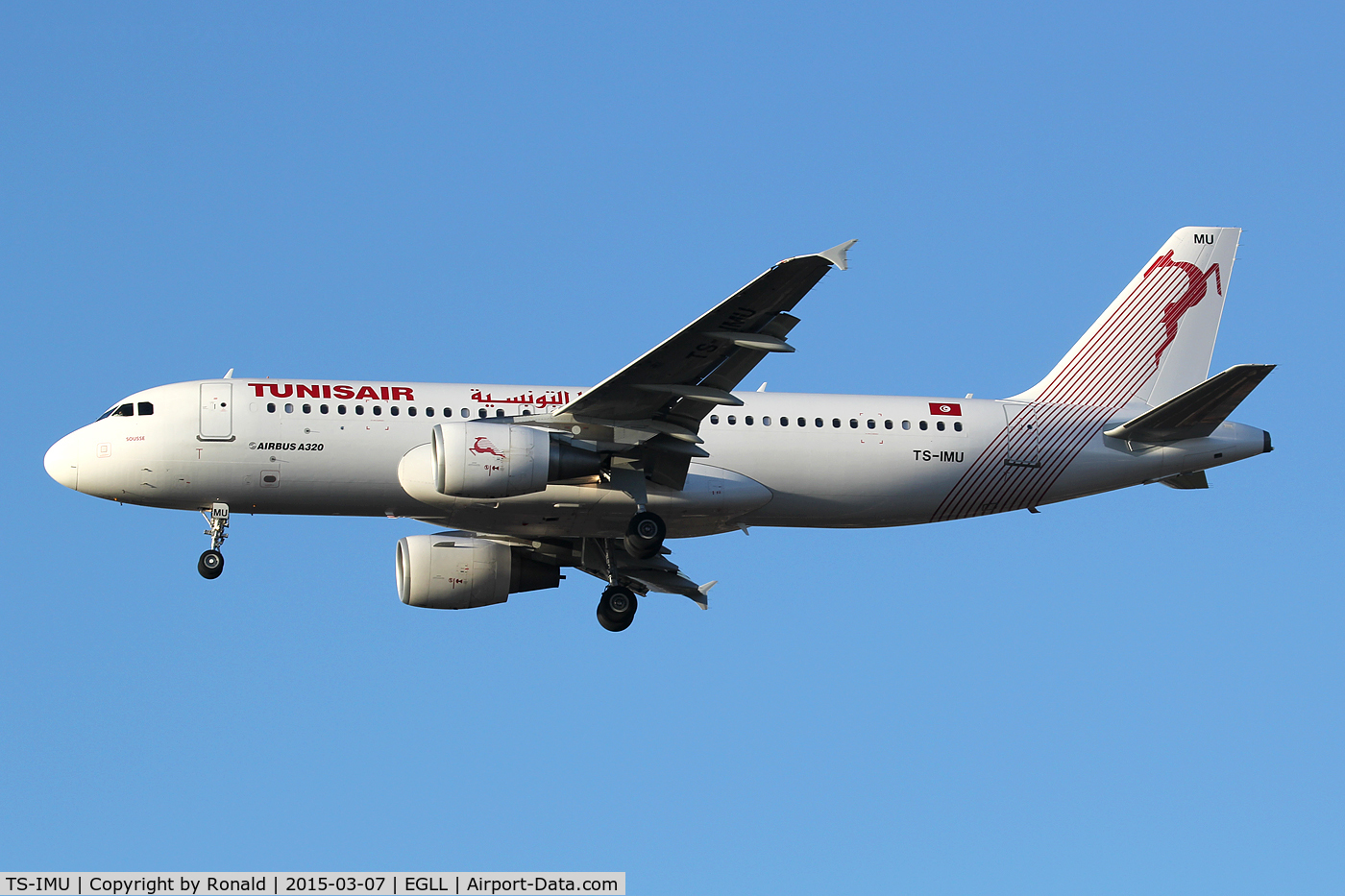 TS-IMU, 2013 Airbus A320-214 C/N 5474, at lhr