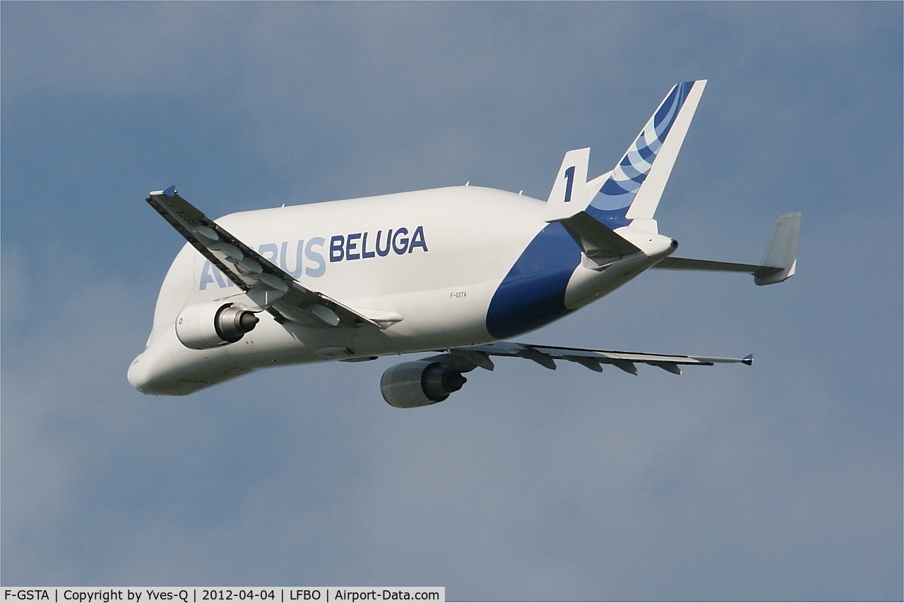 F-GSTA, 1994 Airbus A300B4-608ST Super Transporter C/N 655, Airbus A300-605ST Beluga, Climbing from Rwy 32L, Toulouse Blagnac Airport (LFBO-TLS)