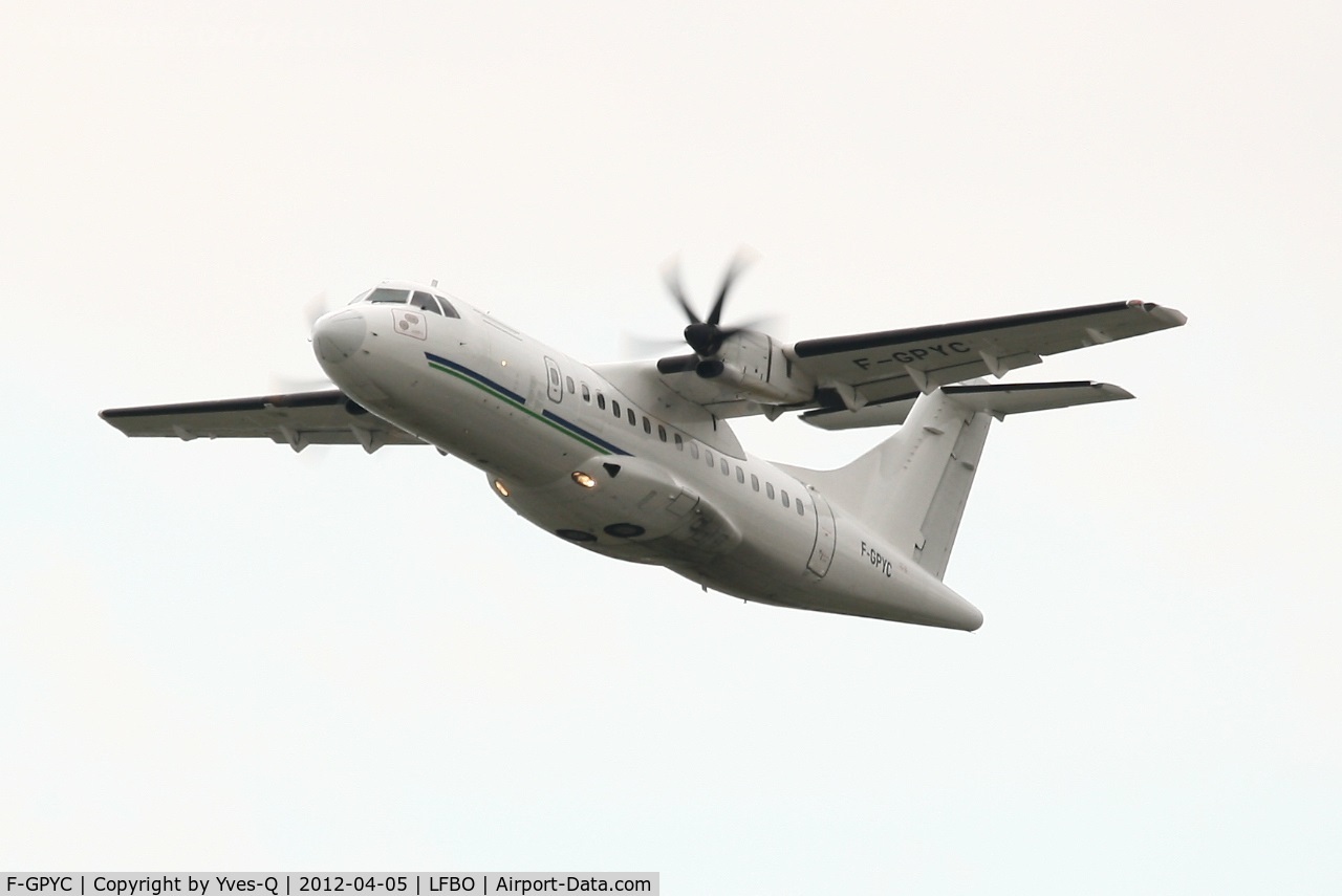 F-GPYC, 1996 ATR 42-500 C/N 484, ATR 42-500, Climbing from rwy 32R, Toulouse-Blagnac Airport (LFBO-TLS)