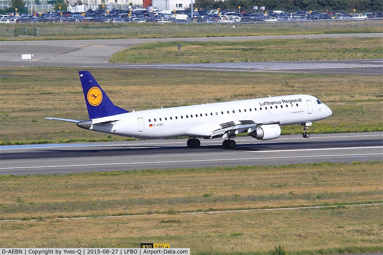 D-AEBN, 2012 Embraer 195LR (ERJ-190-200LR) C/N 19000532, Embraer 195LR, On final rwy 14R, Toulouse-Blagnac Airport (LFBO-TLS)