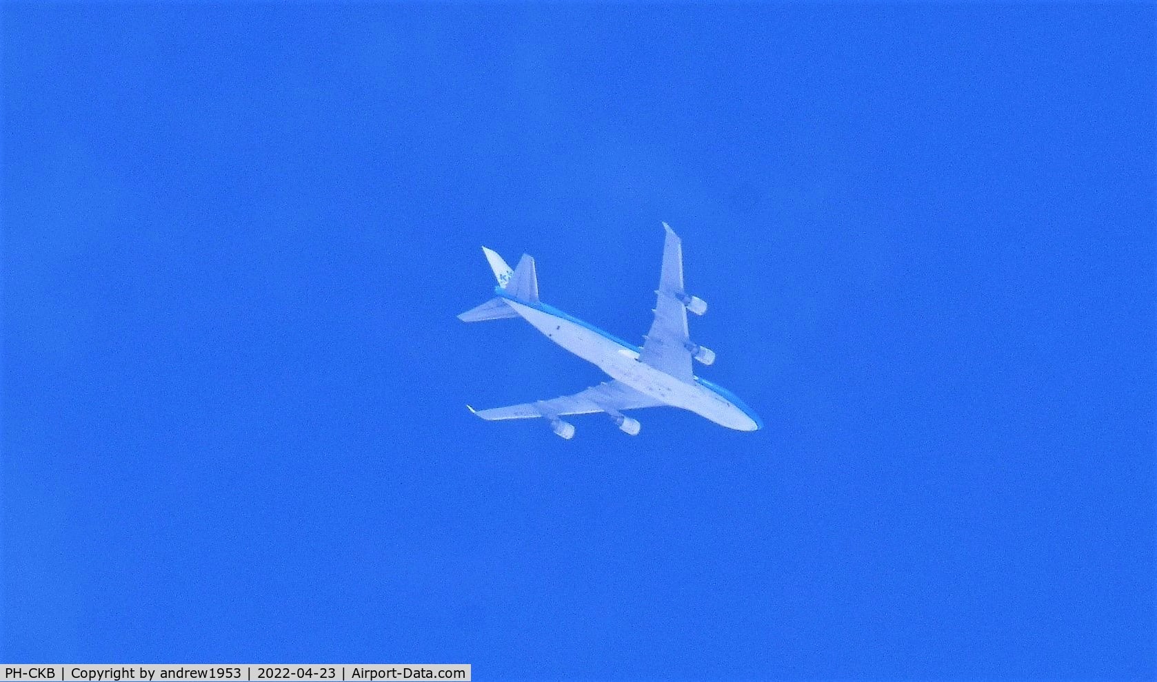 PH-CKB, 2003 Boeing 747-406F/ER/SCD C/N 33695, PH-CKB over the Bristol Channel.