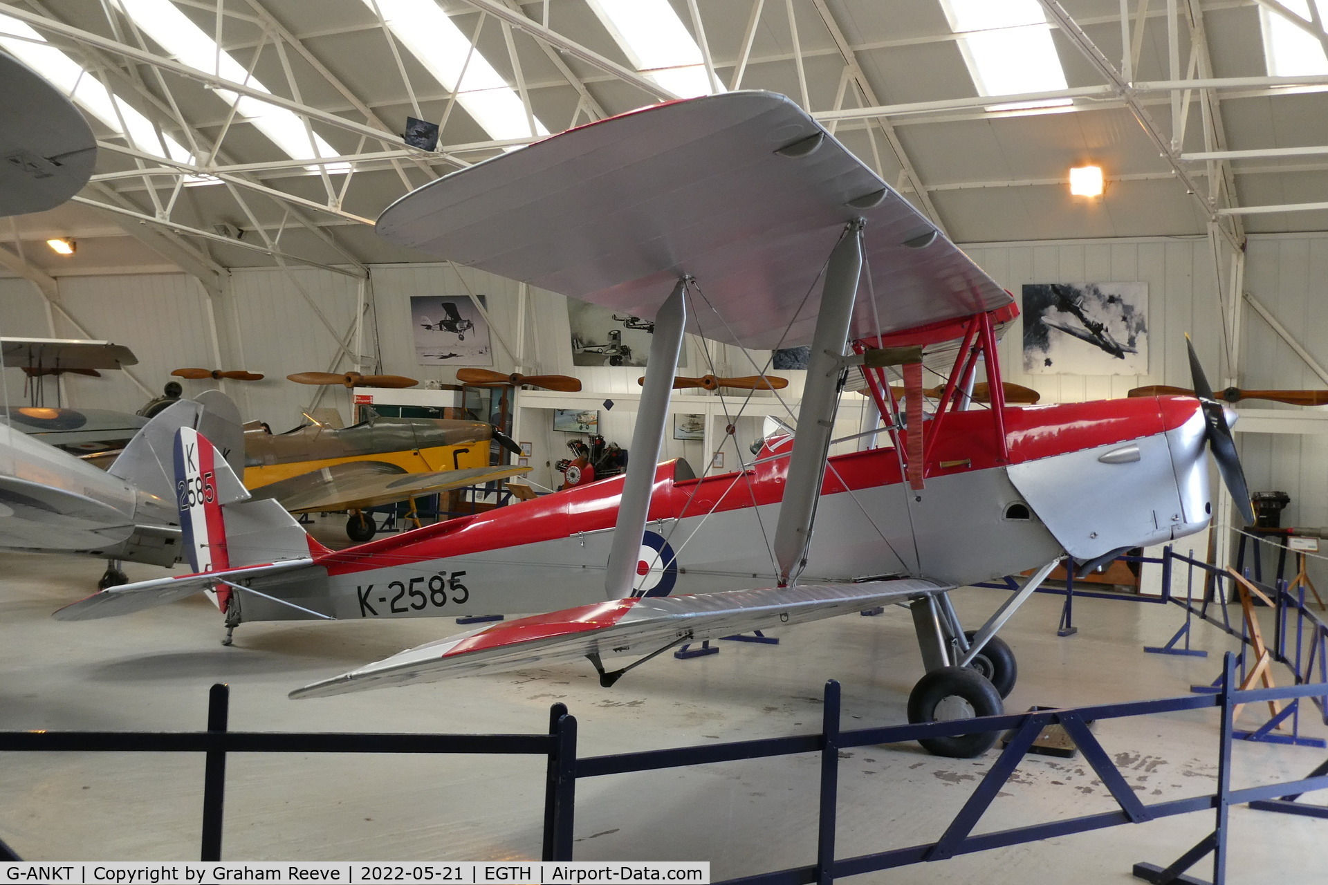G-ANKT, 1942 De Havilland DH-82A Tiger Moth II C/N 85087, On display at the Shuttleworth Collection, Old Warden.