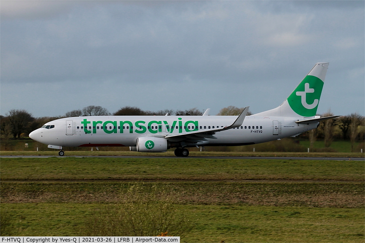 F-HTVQ, 2013 Boeing 737-8AL C/N 39068, Boeing 737-8AL, Take off run rwy 25L, Brest-Bretagne Airport (LFRB-BES)