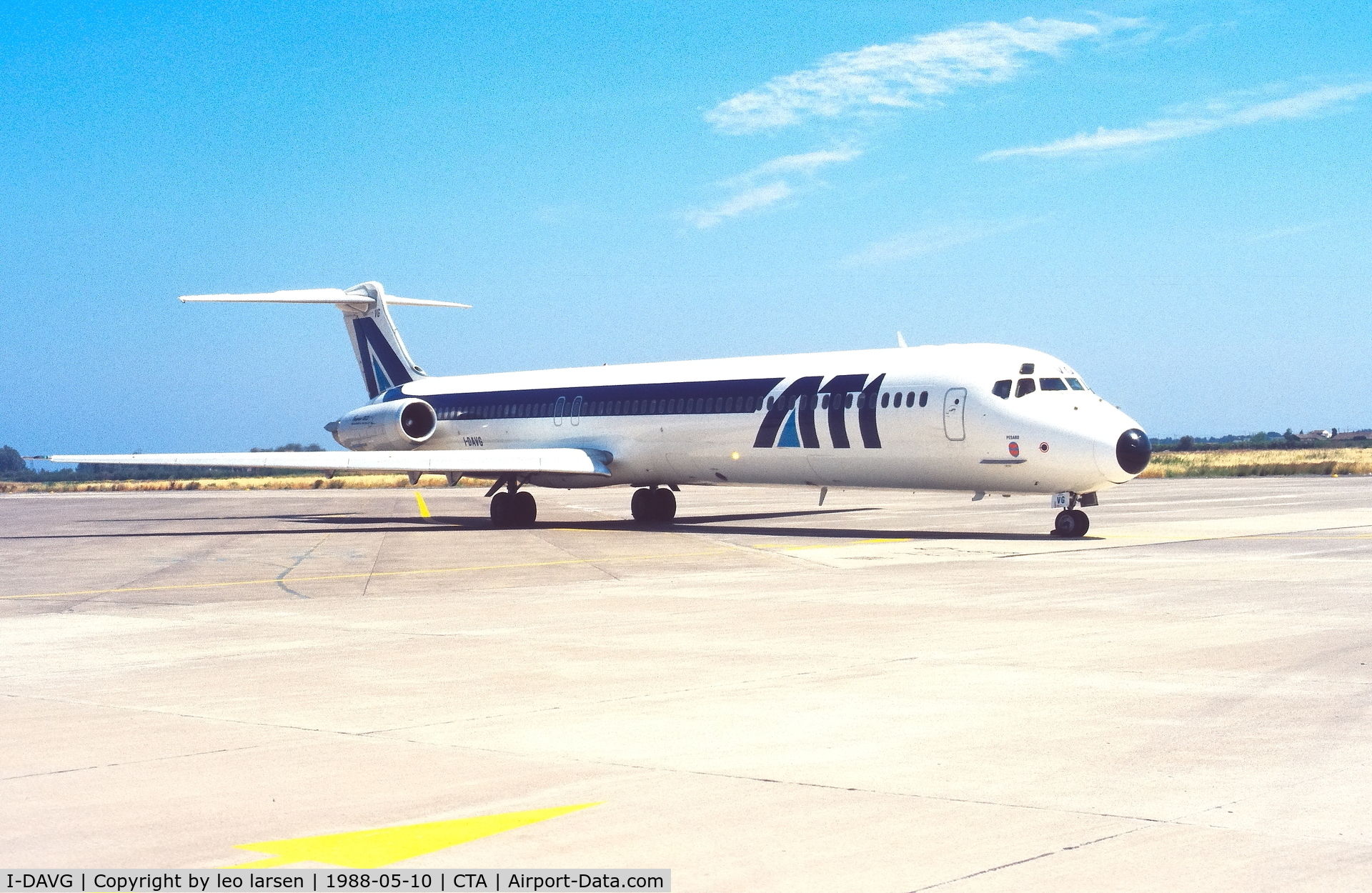 I-DAVG, 1986 McDonnell Douglas MD-82 (DC-9-82) C/N 49220, Catania 10.5.1988