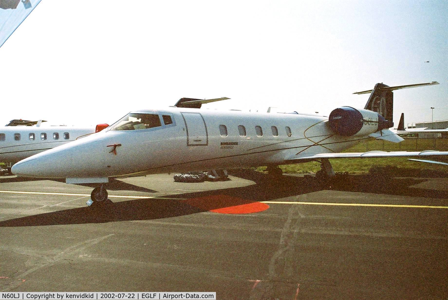 N60LJ, 2000 Learjet 60 C/N 164, At Farnborough International 2002.