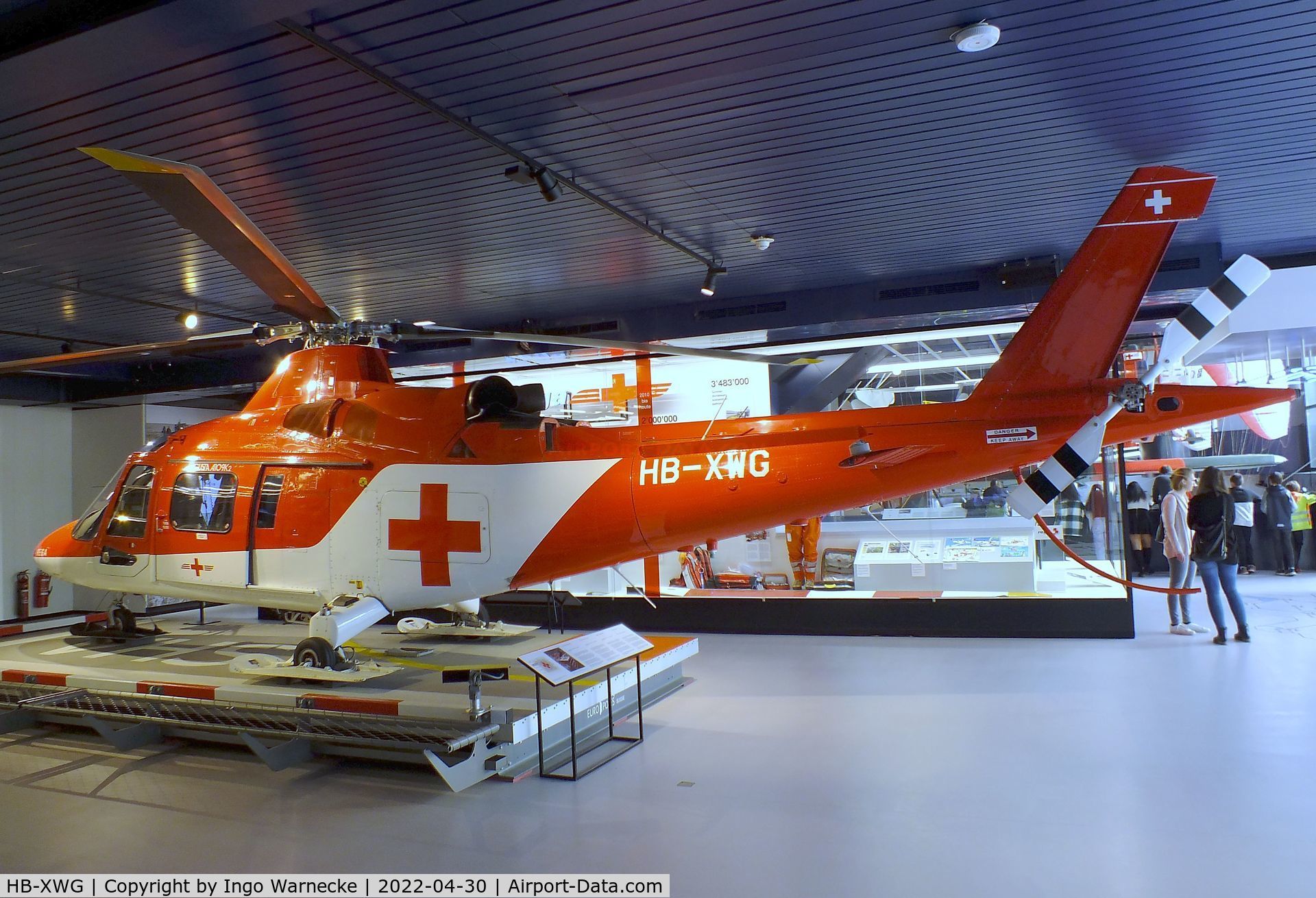 HB-XWG, 1993 Agusta A-109K-2 C/N 10007, Agusta A.109K-2 at the Verkehrshaus der Schweiz, Luzern (Lucerne)