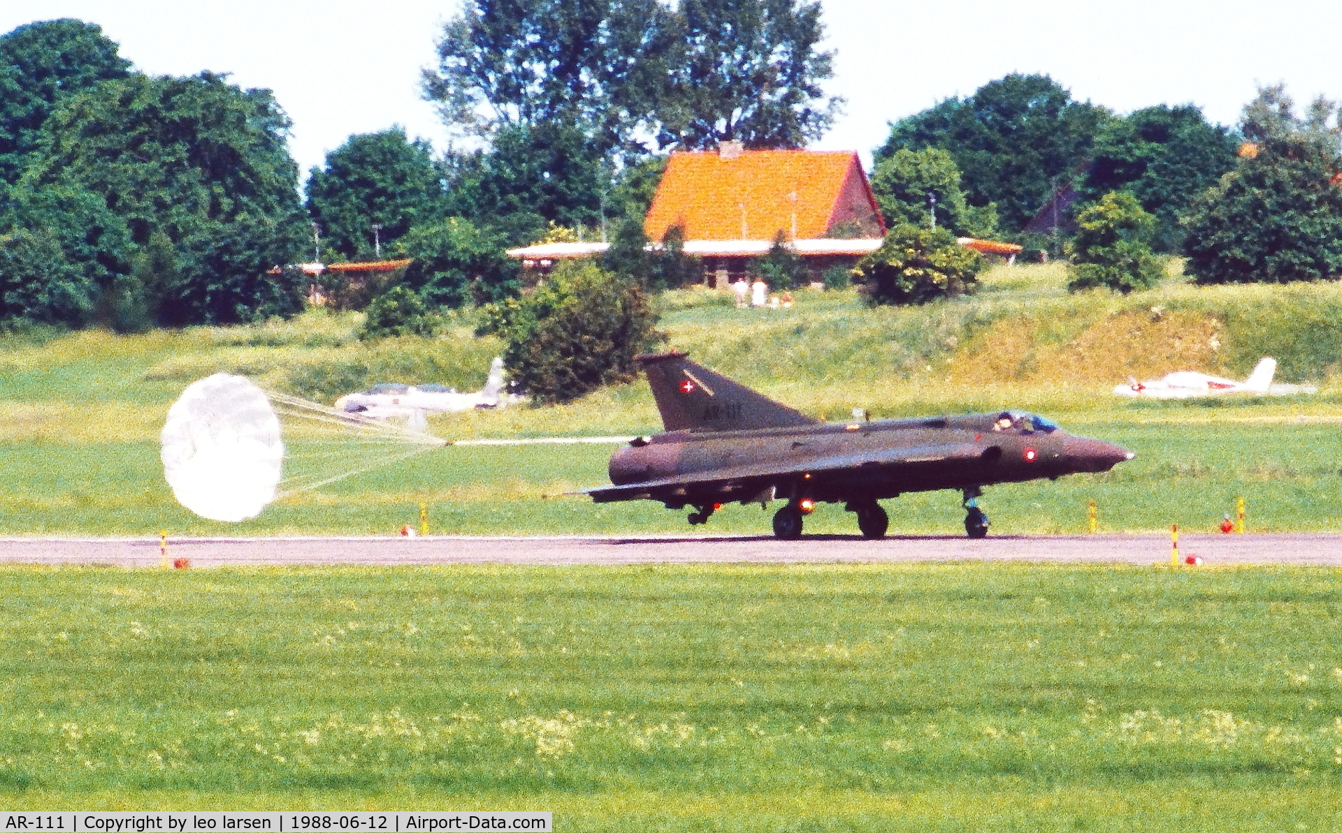 AR-111, 1972 Saab RF-35 Draken C/N 35-1111, Vaerloese Air Base Denmark 12.5.1988