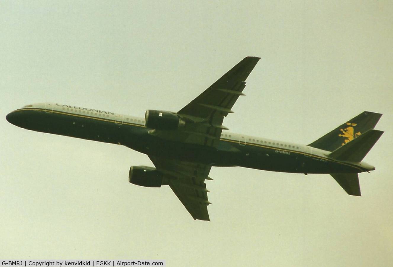 G-BMRJ, 1989 Boeing 757-236/SF C/N 24268, At Gatwick circa 1989.