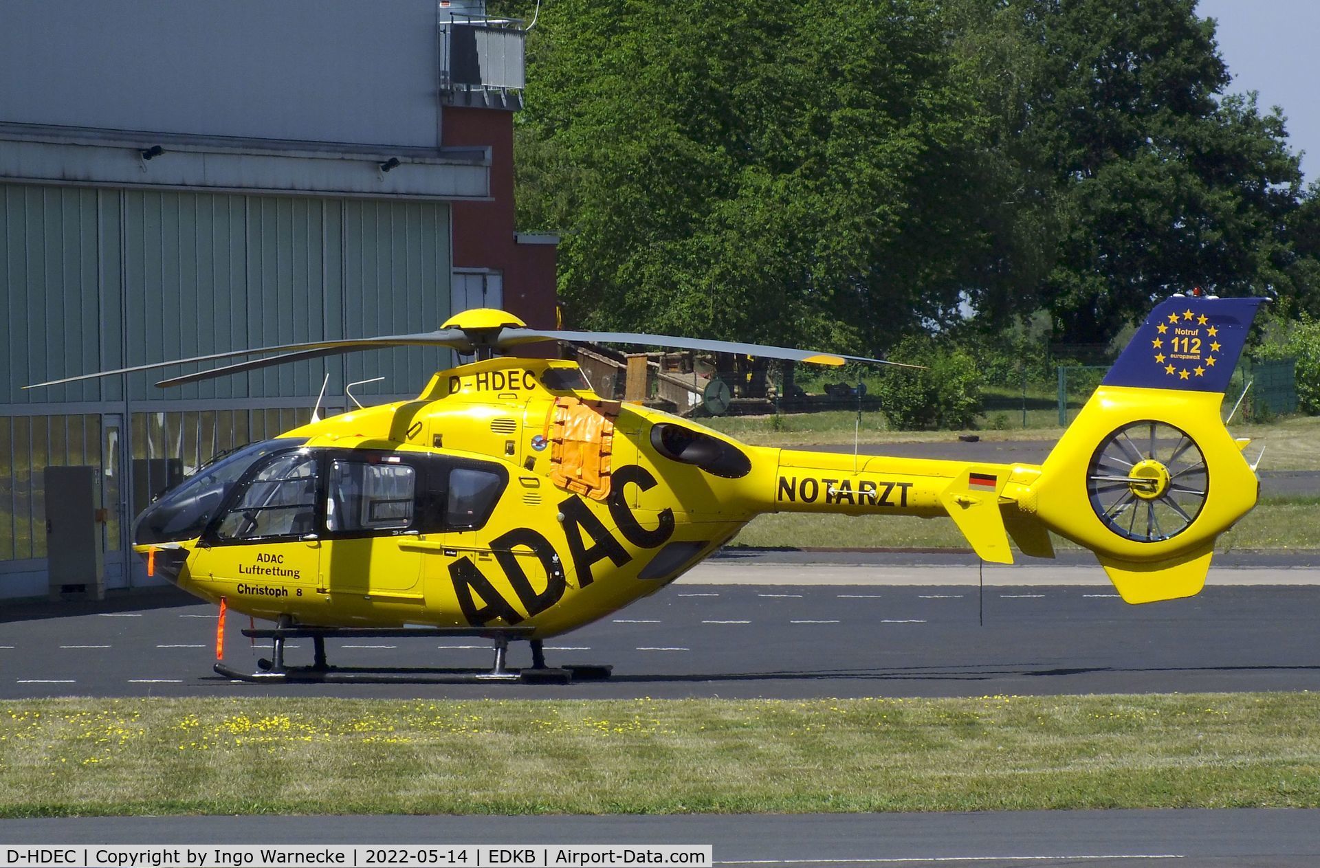 D-HDEC, Eurocopter EC-135P-2 C/N 0321, Eurocopter EC135P2 'Christoph 8' EMS-helicopter of ADAC Luftrettung at Bonn-Hangelar airfield '2205-06