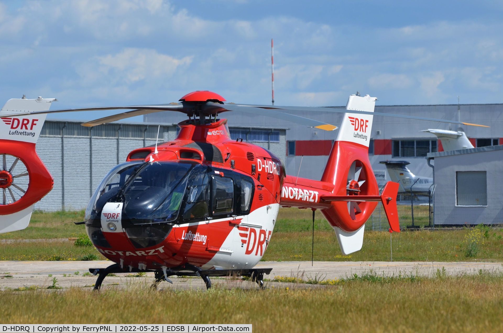 D-HDRQ, Eurocopter EC-135P-2 C/N 0566, DRF EC135 at the maintenance facility at FKB