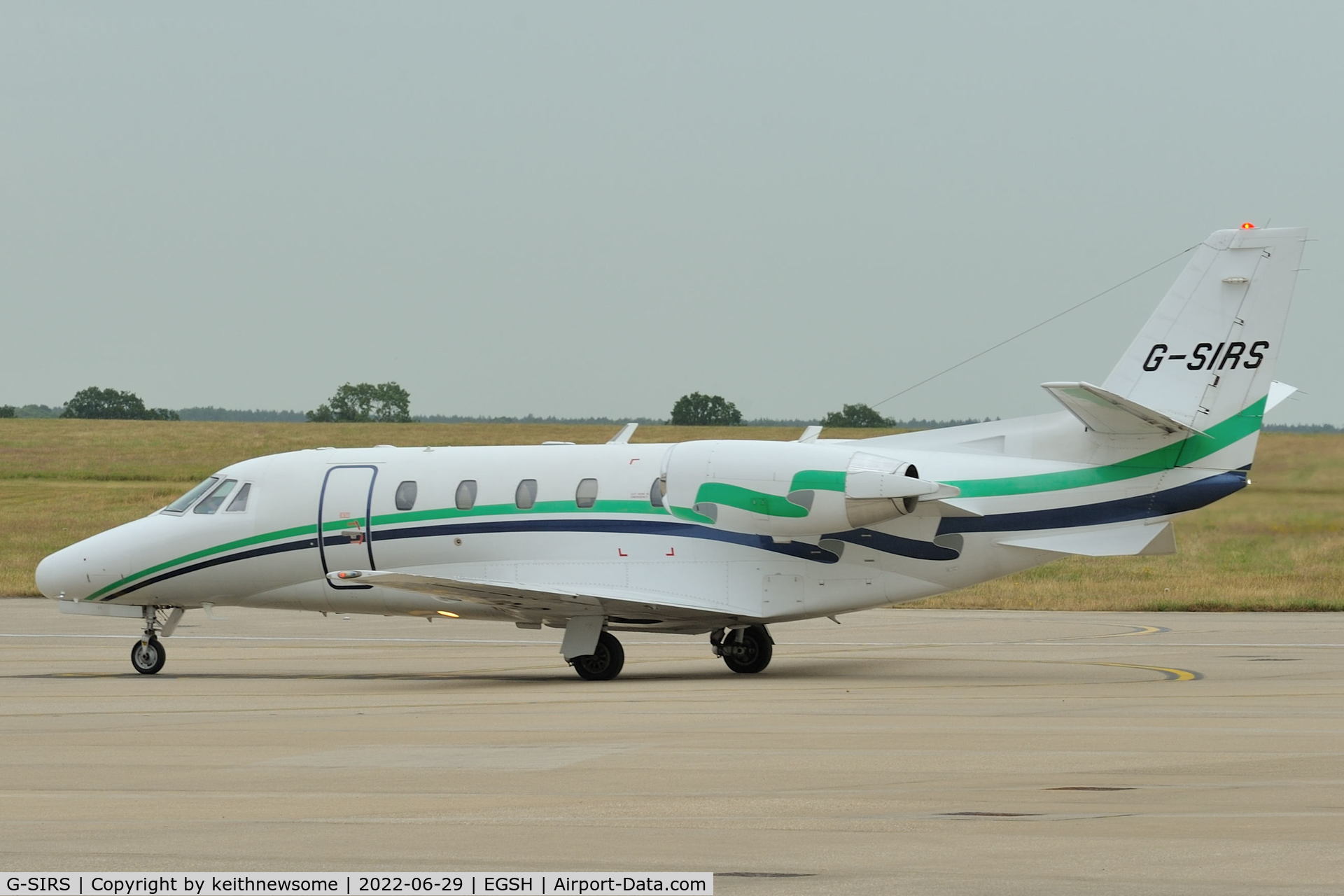 G-SIRS, 2001 Cessna 560XL Citation Excel C/N 560-5185, Arriving at Norwich from Edinburgh.
