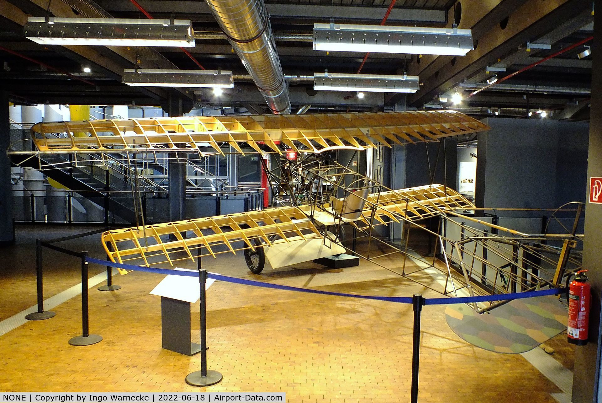 NONE, Fokker D VII replica C/N 001, Fokker D VII structural reconstruction (minus engine, cockpit instruments, outer skin and controls) at the Deutsches-Technikmuseum (DTM), Berlin