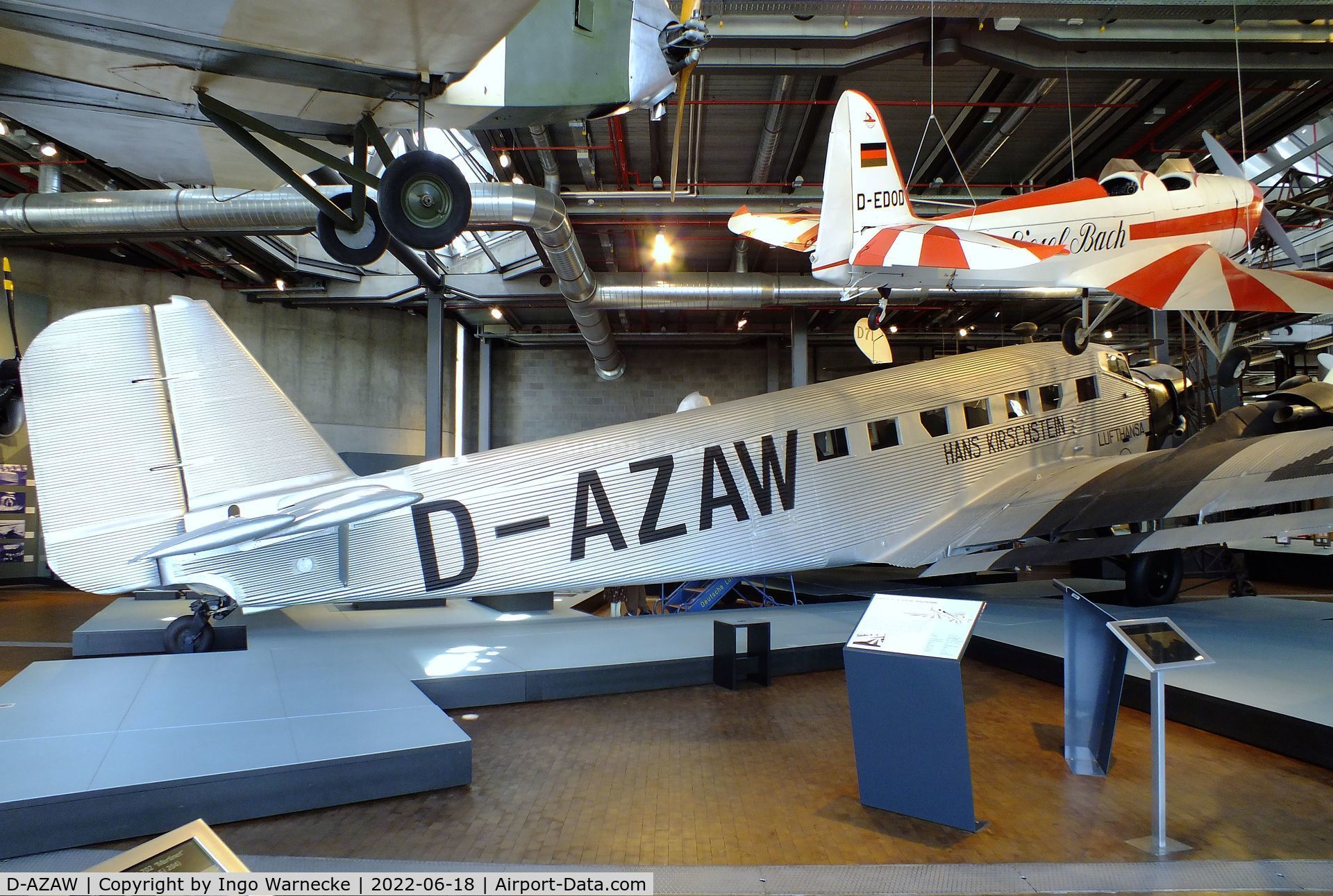 D-AZAW, Junkers Ju-52/3mte C/N 7220, Junkers Ju 52/3mte at the Deutsches-Technikmuseum (DTM), Berlin