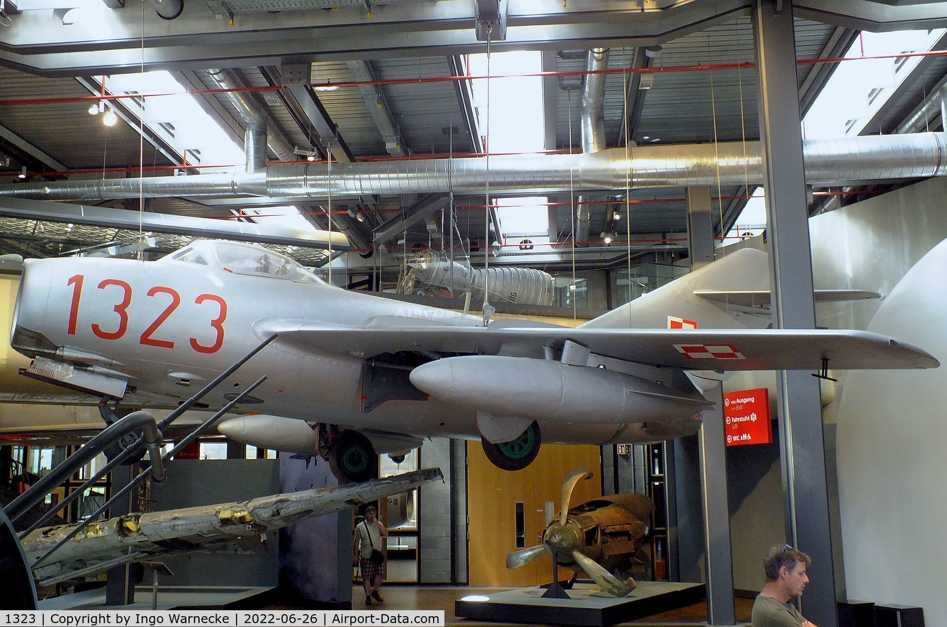 1323, PZL-Mielec Lim-2 (MiG-15bis) C/N 1B01323, PZL-Mielec Lim-2 (Mig-15bis) FAGOT at the Deutsches-Technikmuseum (DTM), Berlin