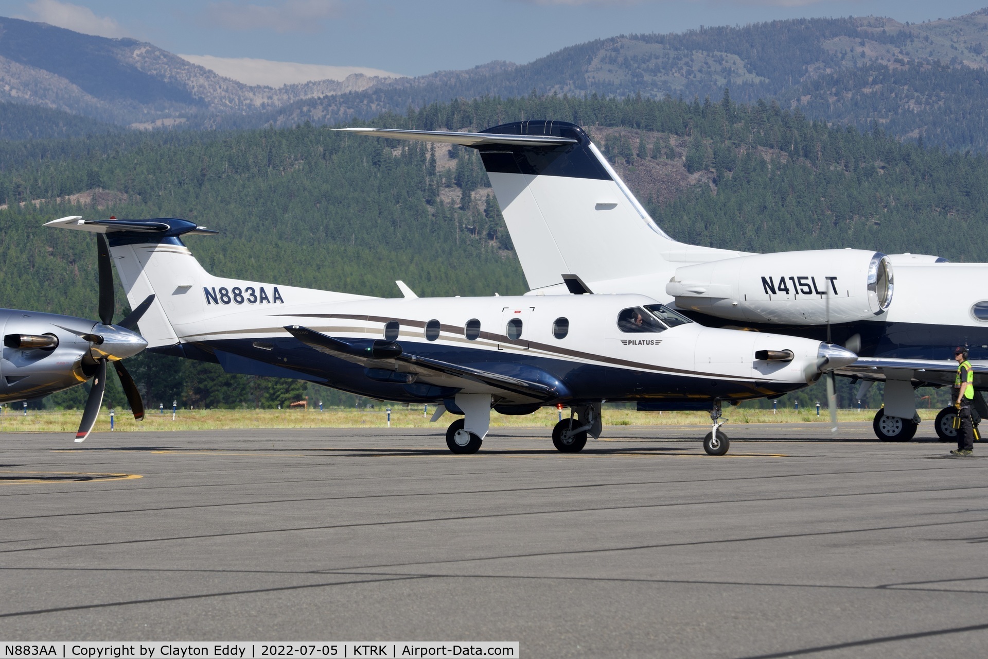 N883AA, 2009 Pilatus PC-12/47E C/N 1177, Truckee airport in California 2022.