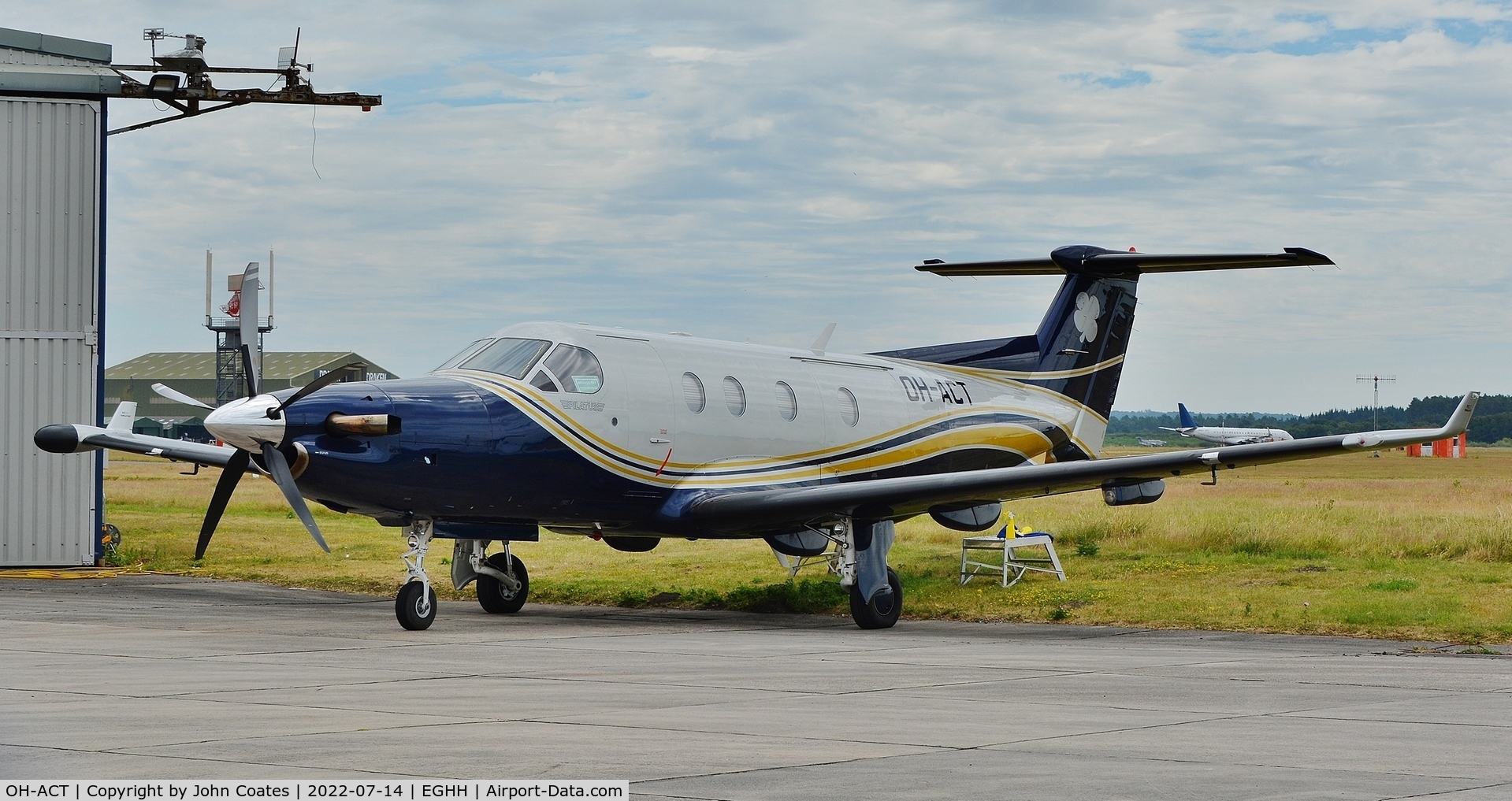 OH-ACT, 2001 Pilatus PC-12/45 C/N 406, Parked at Bournemouth Aviation Services
