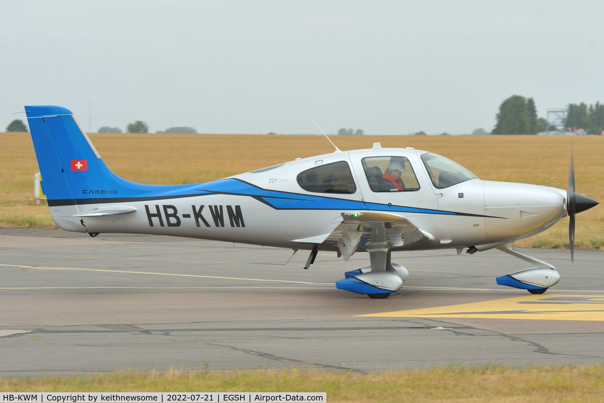 HB-KWM, Cirrus SR22T GTS Carbon C/N 1033, Leaving Norwich for St. Gallen, Switzerland.