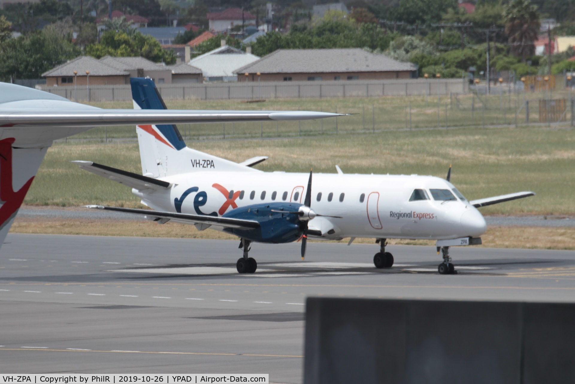 VH-ZPA, 1997 Saab 340B C/N 340B-410, Taxying out at Adelaide