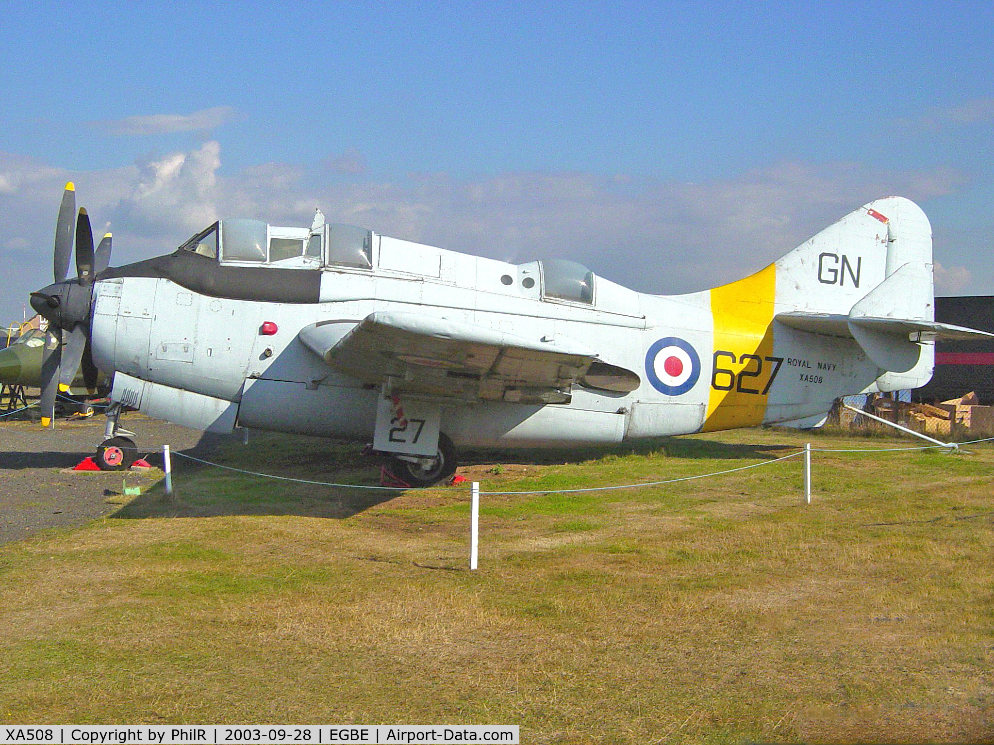 XA508, 1955 Fairey Gannet T.2 C/N F9327, Ex RNAS Ganges now at the Midland Air Museum.