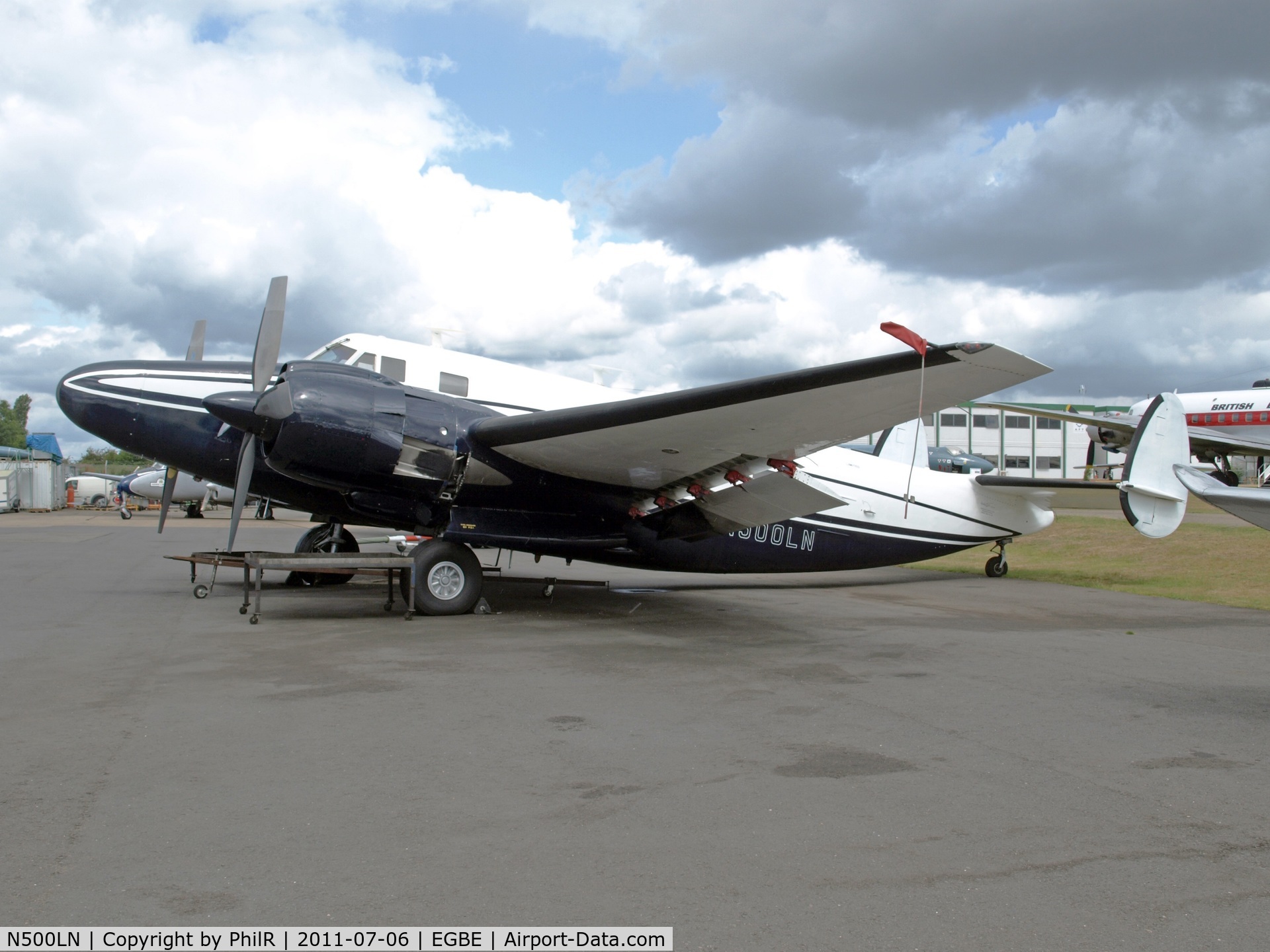 N500LN, 1960 Howard (Lockheed) 500 (PV-1/B-34 Ventura) C/N 5560/49, Seen outside of the Classic Collection hangar at Baginton