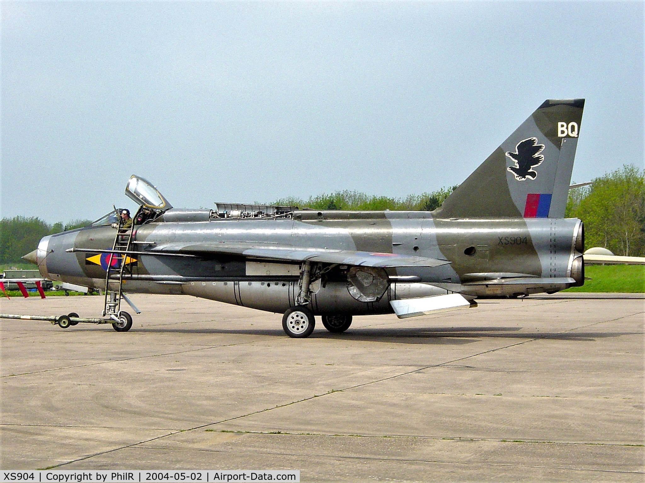 XS904, 1966 English Electric Lightning F.6 C/N 95250, On display at the May 2004 Bruntingthorpe Open Day, alas no more.
