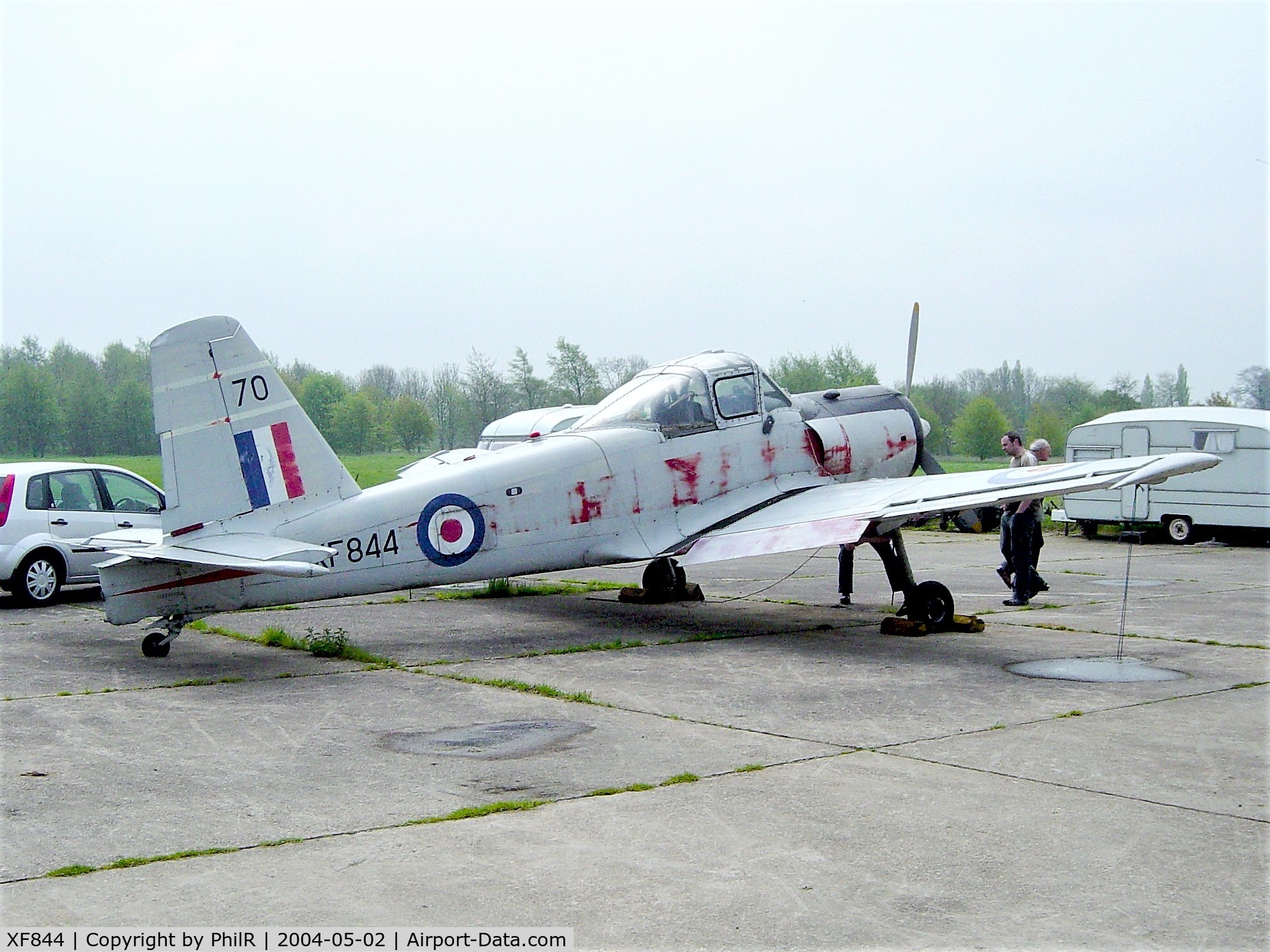 XF844, Percival P-56 Provost T.1 C/N PAC/56/349, On display at the May 2004 Bruntingthorpe Open Day, alas no more.