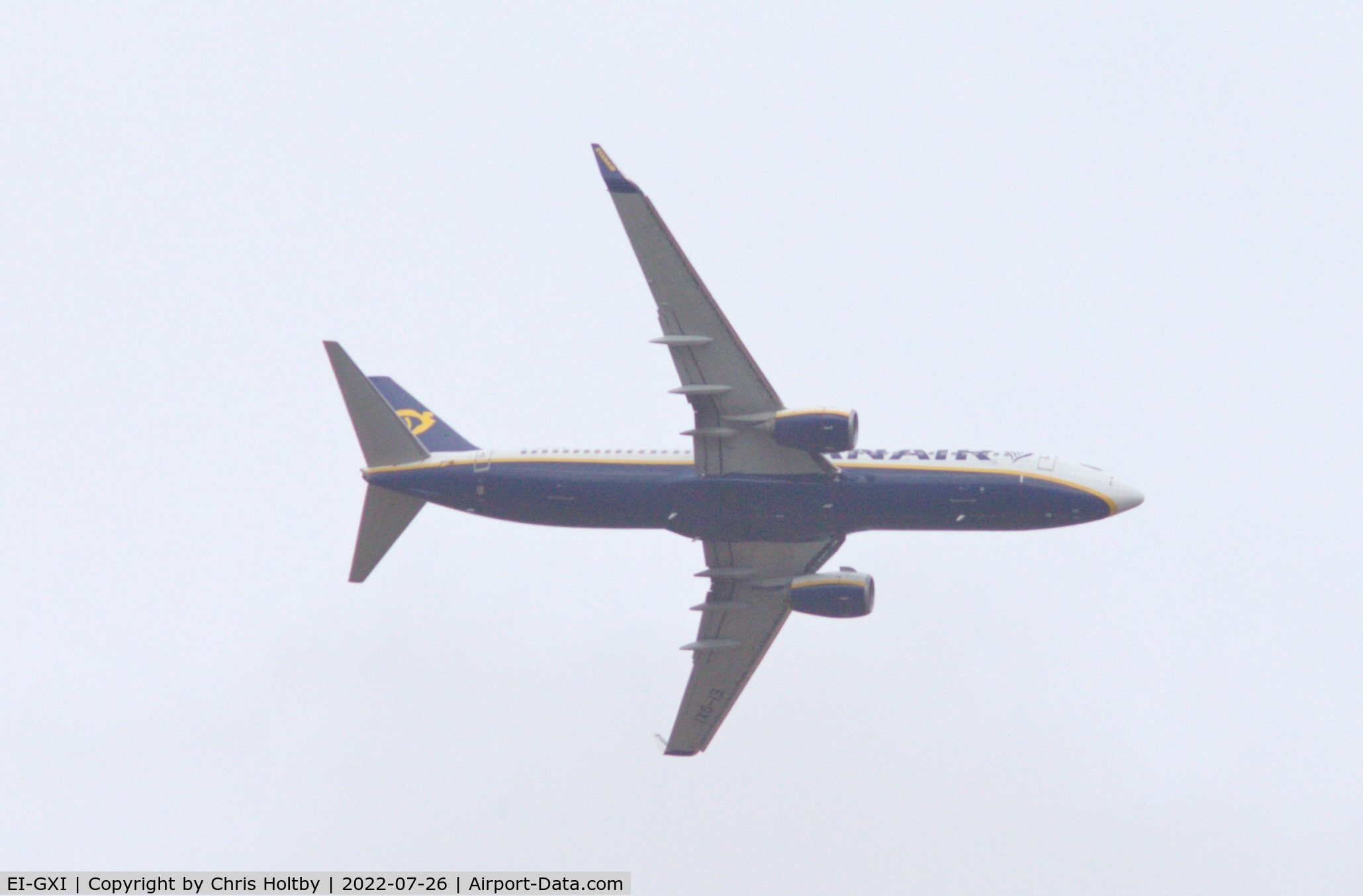 EI-GXI, 2018 Boeing 737-800 C/N 44851, Over Ware, Herts on its way into Stansted Airport, Essex