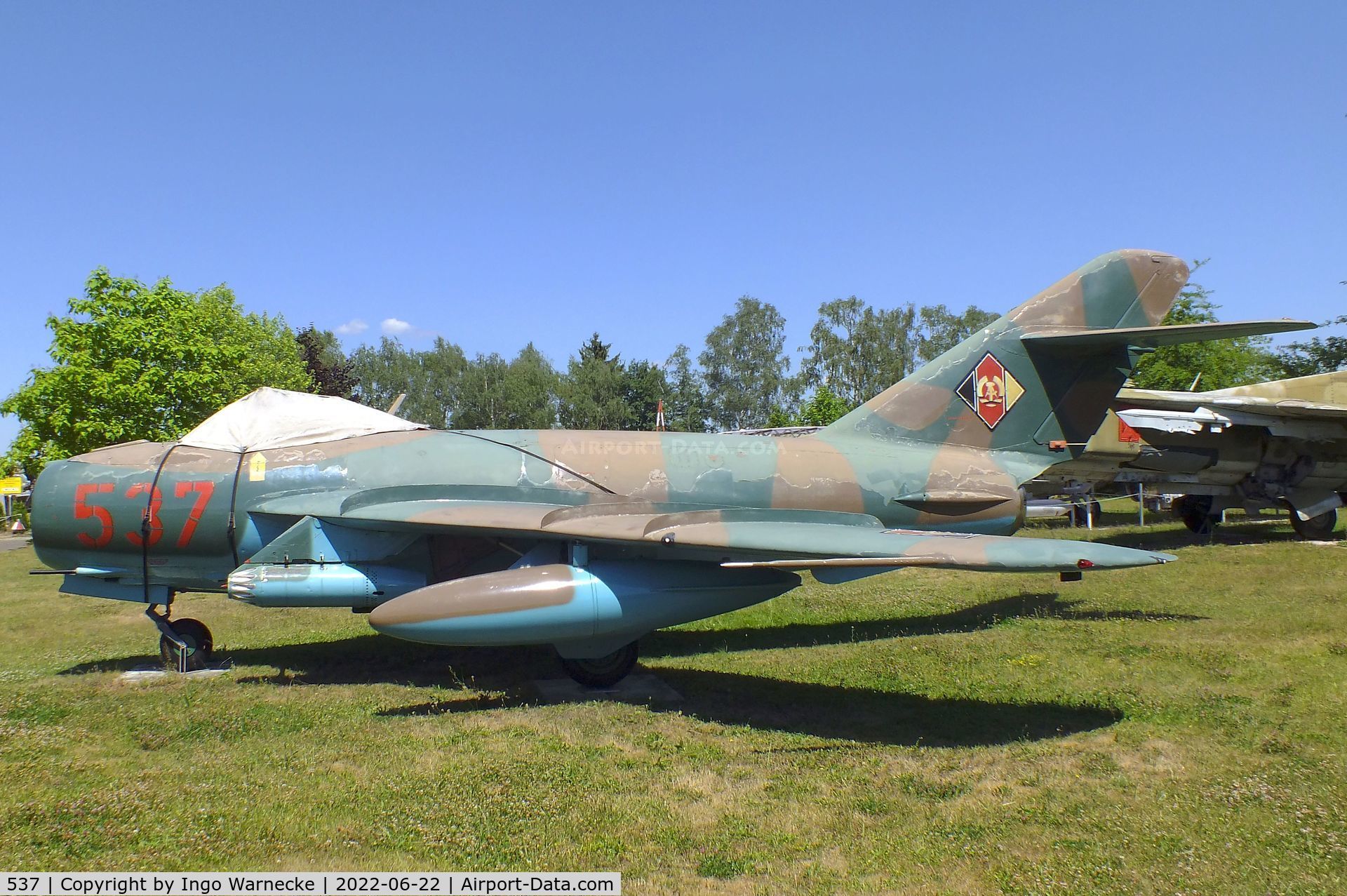 537, 1958 WSK Mielec Lim-5 MiG-17F C/N 1C 09-17, PZL-Mielec Lim-5 (MiG-17F) FRESCO-C at the Flugplatzmuseum Cottbus (Cottbus airfield museum)