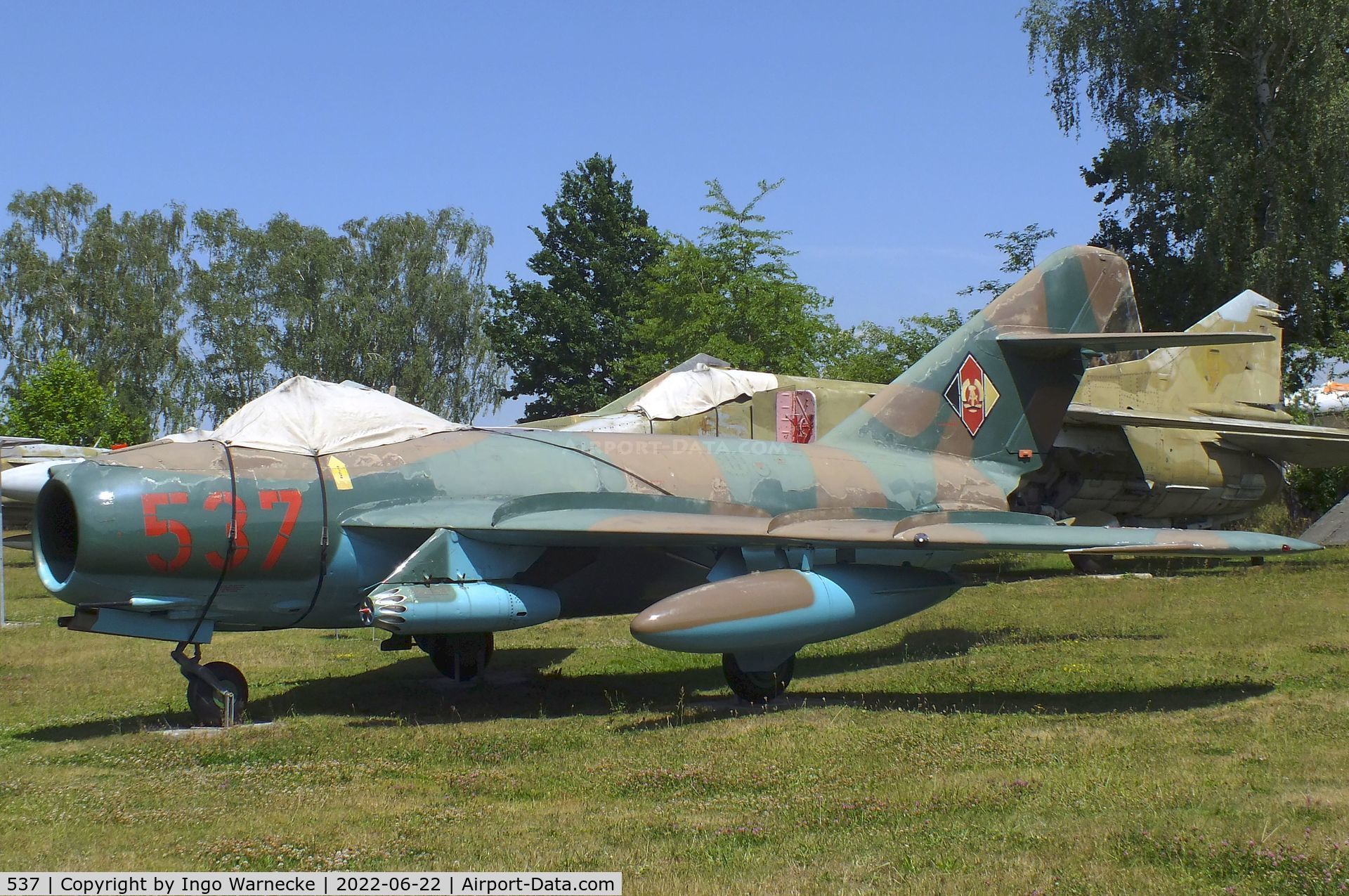 537, 1958 WSK Mielec Lim-5 MiG-17F C/N 1C 09-17, PZL-Mielec Lim-5 (MiG-17F) FRESCO-C at the Flugplatzmuseum Cottbus (Cottbus airfield museum)