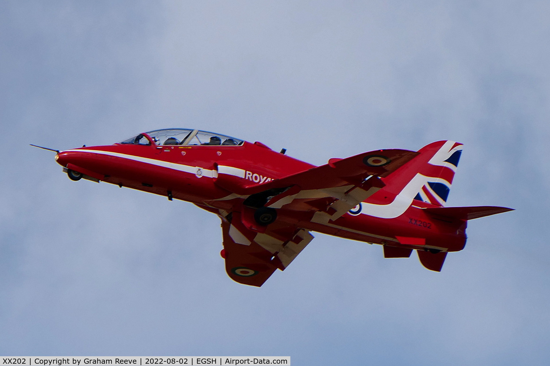 XX202, 1978 Hawker Siddeley Hawk T.1A C/N 049/312049, On approach to Norwich.