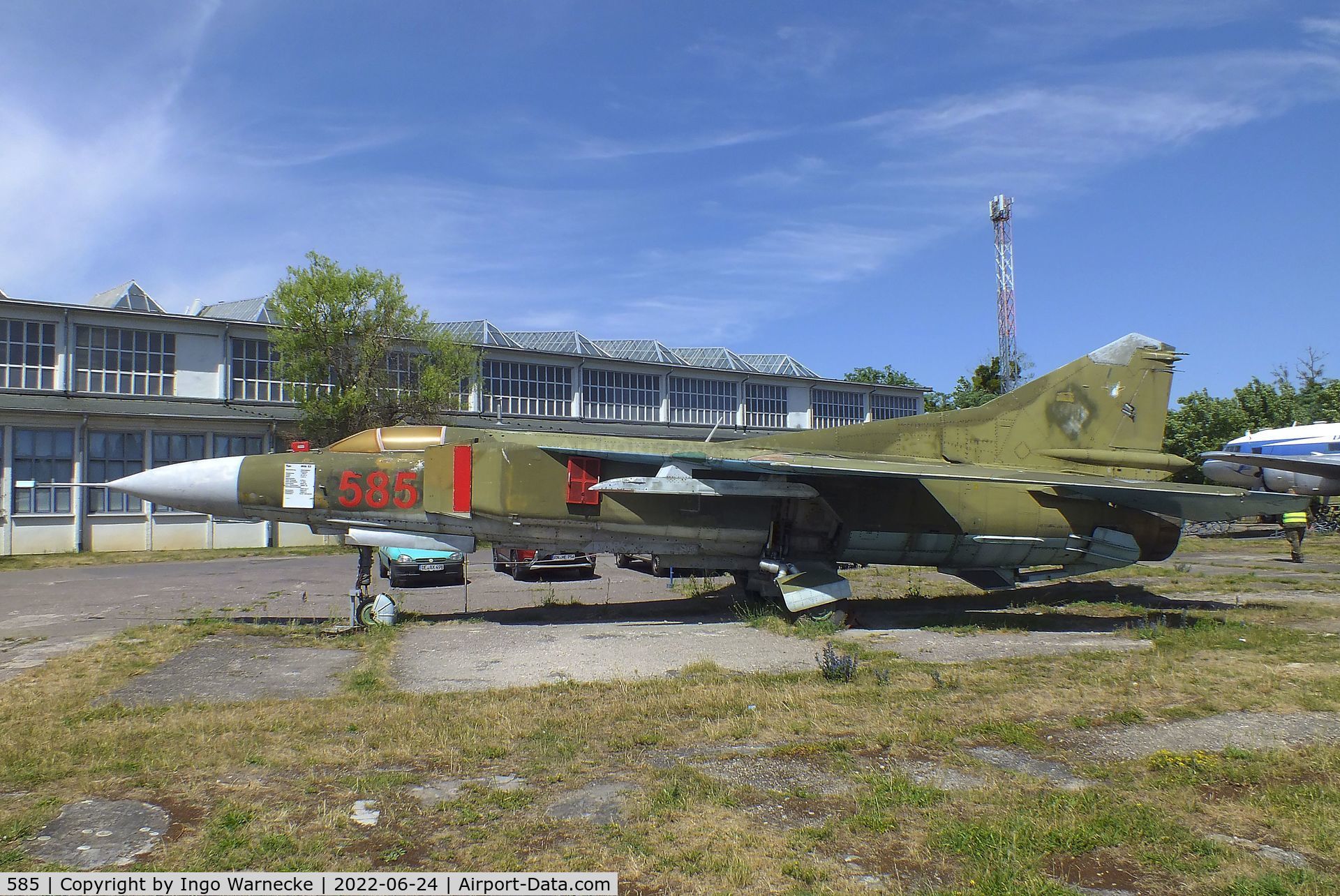 585, 1978 Mikoyan-Gurevich MiG-23MF C/N 03902 13100, Mikoyan i Gurevich MiG-23MF FLOGGER-B at the Technikmuseum Hugo Junkers, Dessau