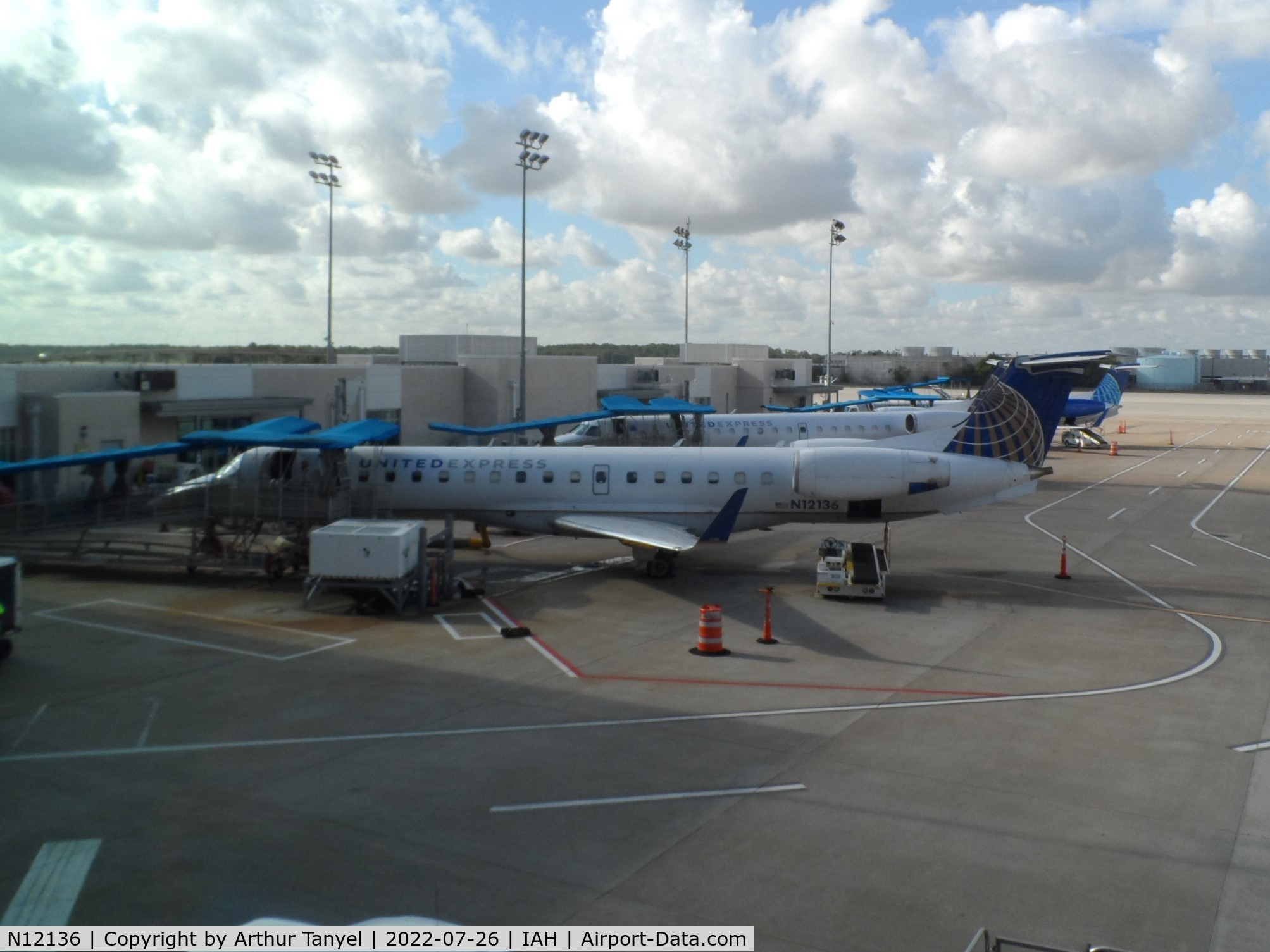 N12136, 2003 Embraer ERJ-145XR (EMB-145XR) C/N 145719, At the gate at IAH
