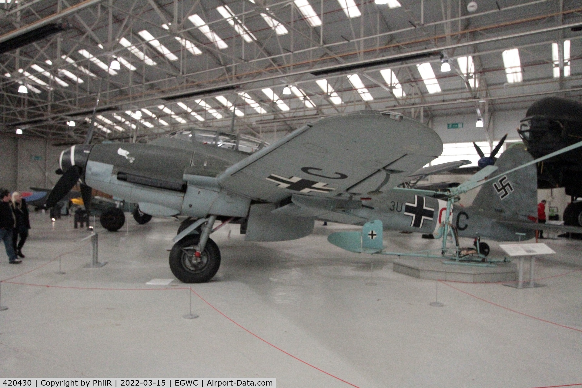 420430, Messerschmitt Me-410A C/N 420430, 420430 3U+CC 1943 Messerschmitt Me410A-1U2 Cosford Aerospace Museum