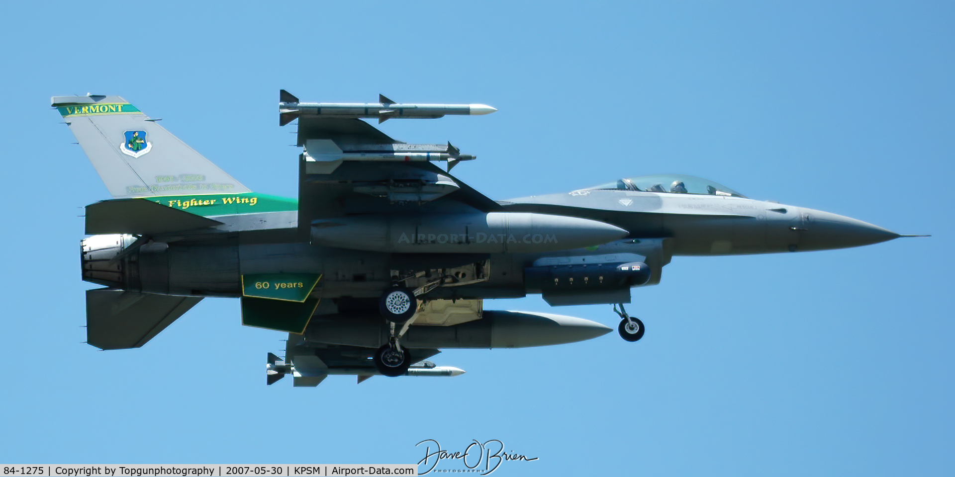 84-1275, 1984 General Dynamics F-16C Fighting Falcon C/N 5C-112, 158th FW Jet with 60th Anniversary paint scheme