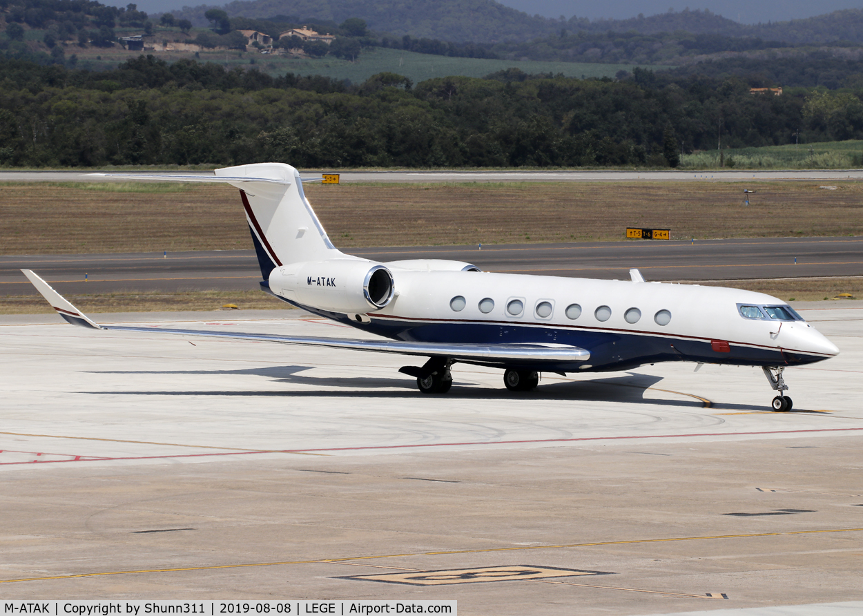 M-ATAK, 2013 Gulfstream Aerospace G650 (G-VI) C/N 6047, Parked at the General Aviation area...