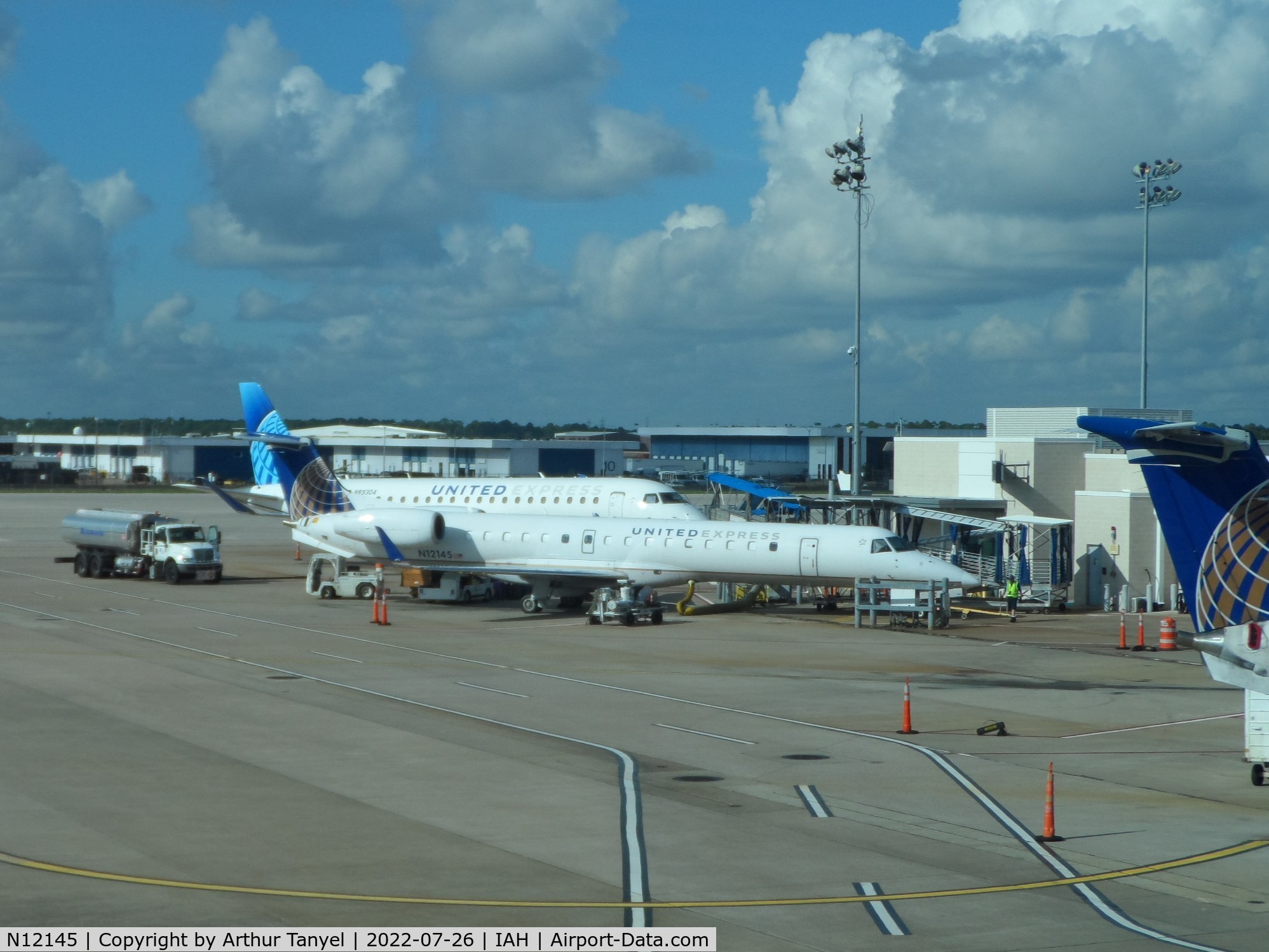N12145, 2003 Embraer ERJ-145XR (EMB-145XR) C/N 145745, Parked at IAH
