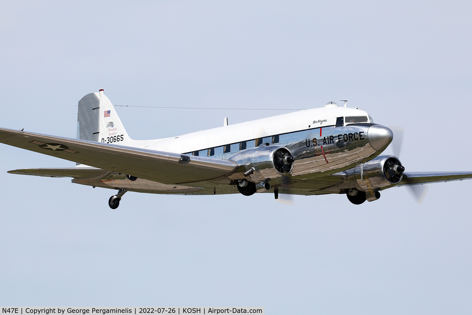 N47E, 1943 Douglas DC-3C (C-47A-60-DL) C/N 13816, Oshkosh 2022.