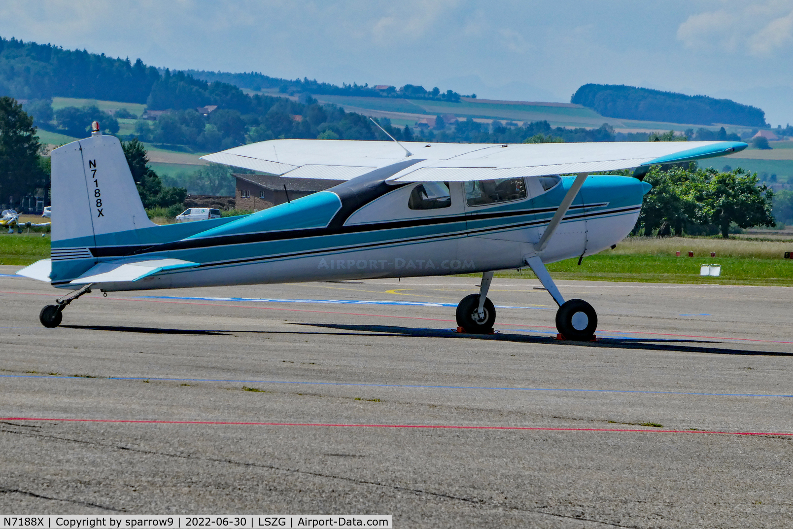 N7188X, 1961 Cessna 150A C/N 15059288, At Grenchen. Seems to be based in Switzerland.