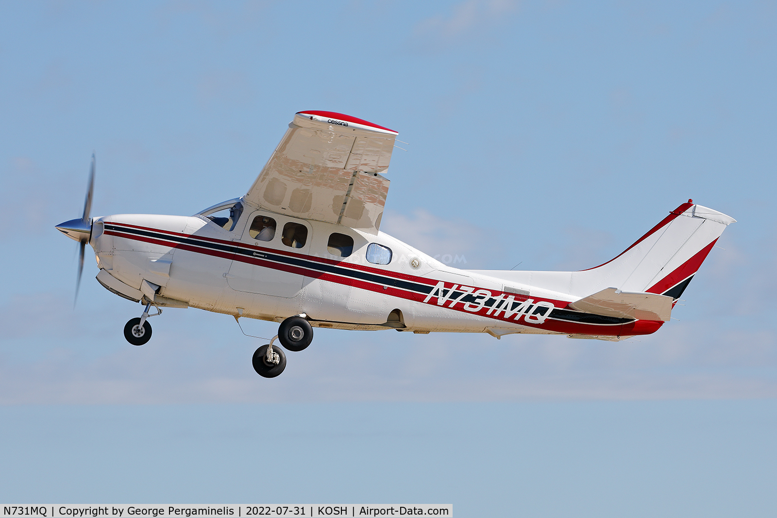 N731MQ, 1980 Cessna P210N Pressurised Centurion C/N P21000496, Runway 27 Oshkosh 2022.