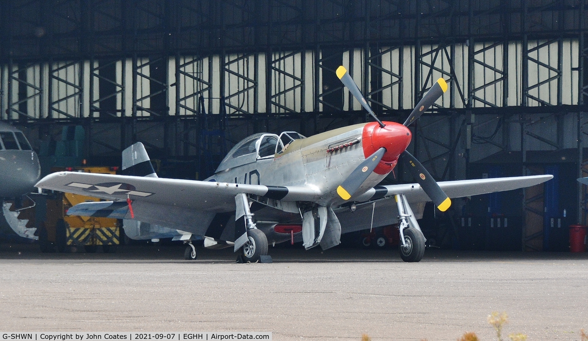 G-SHWN, 1944 North American P-51D Mustang C/N 122-40417, Overnight parking