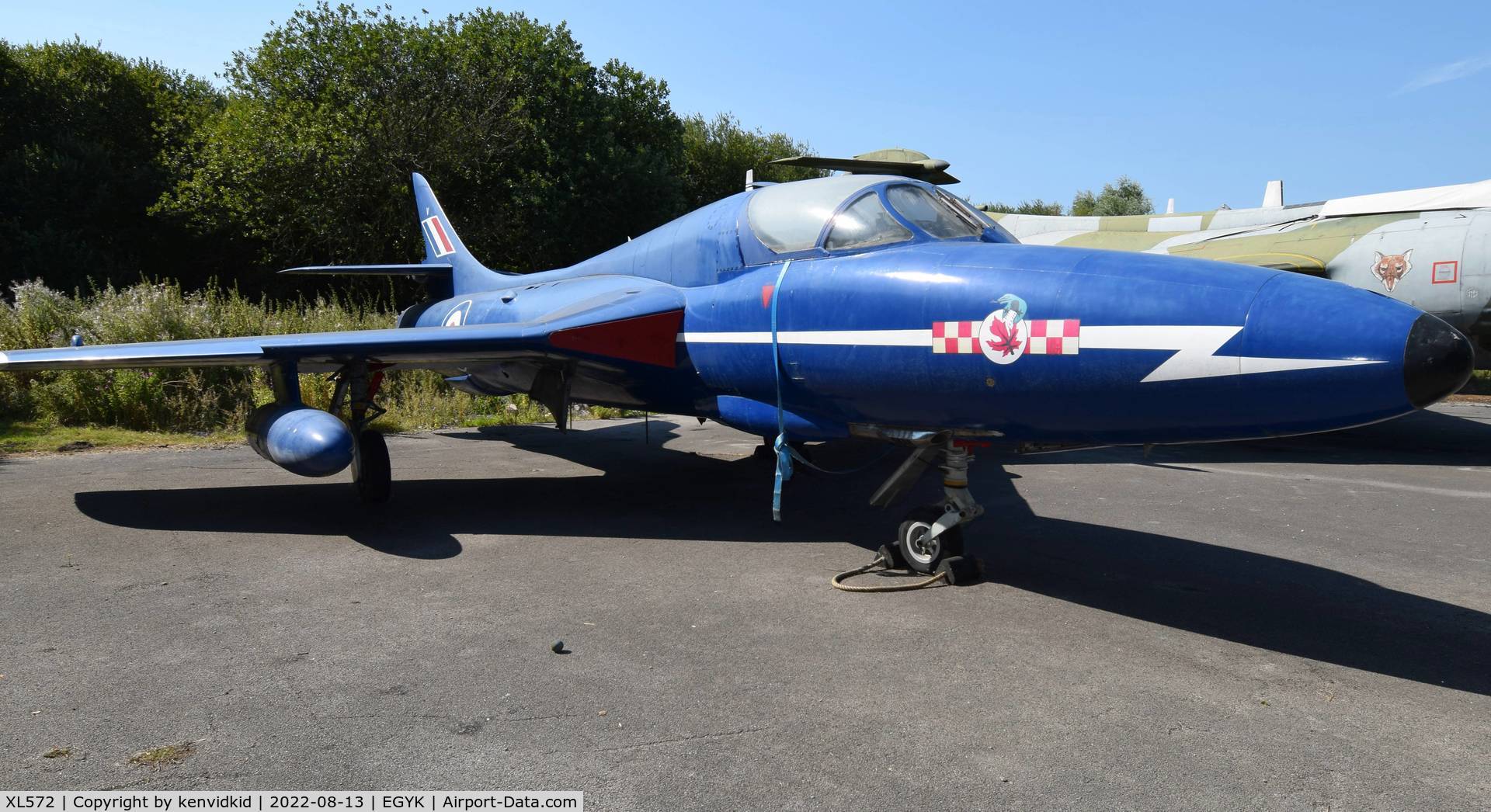 XL572, Hawker Hunter T.7 C/N HABL-003311, At the Yorkshire Air Museum. Painted as XL571.