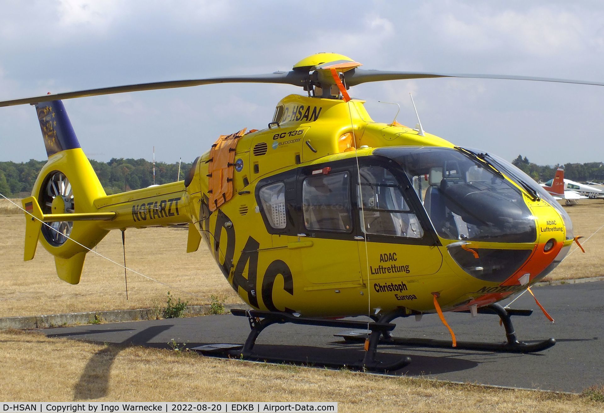 D-HSAN, Eurocopter EC-135P-2 C/N 0276, Eurocopter EC135P2 EMS-helicopter of ADAC Luftrettung at Bonn-Hangelar airfield during the Grumman Fly-in 2022